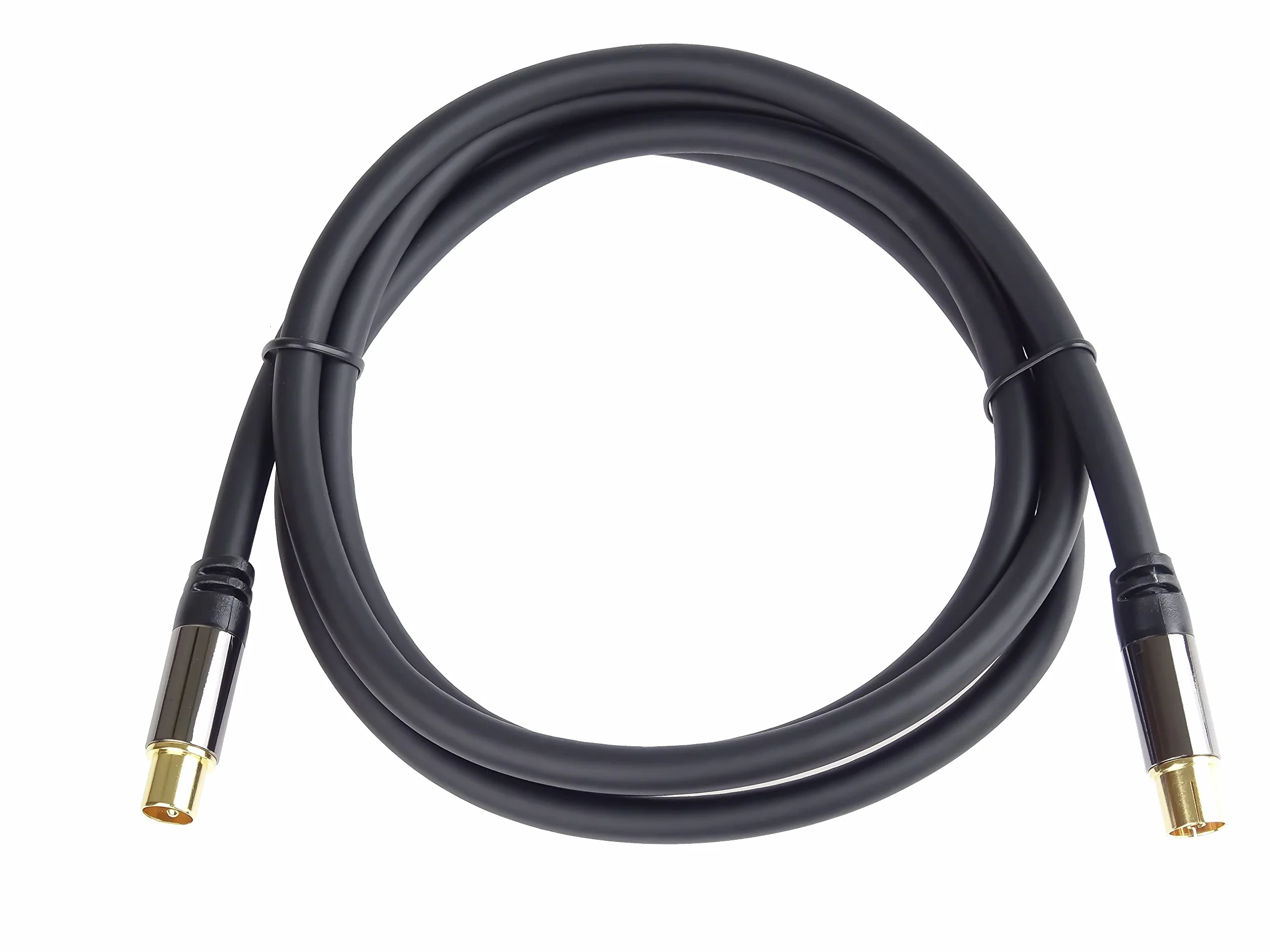 PremiumCord Cavo di Collegamento Antenna TV HQ, M/F, 75 Ohm (135 Db), Schermato 4X, Connettore in Metallo, Lunghezza 5 m