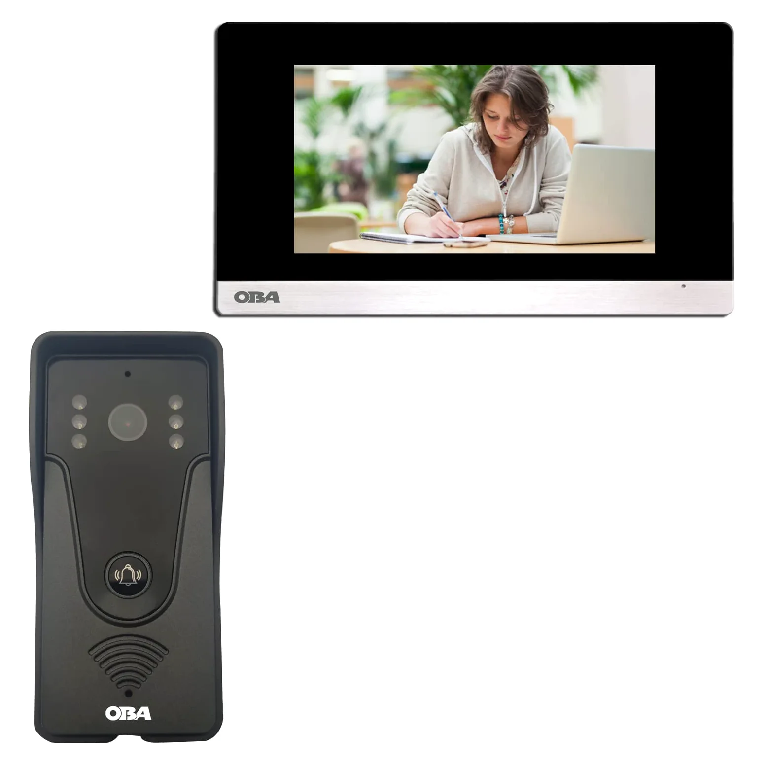 Videocitofono OBA WiFi APP Tuya,1080P 4 fili Telecamera Esterna Cablata,Registra Video/Foto,Apertura cancello tramite App