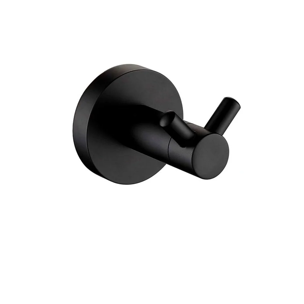 Bellissimi ganci classici SUS304 Cucina in acciaio inossidabile Bagno Ganci doppi per accappatoio nero opaco di alta qualità, Nero opaco, 1