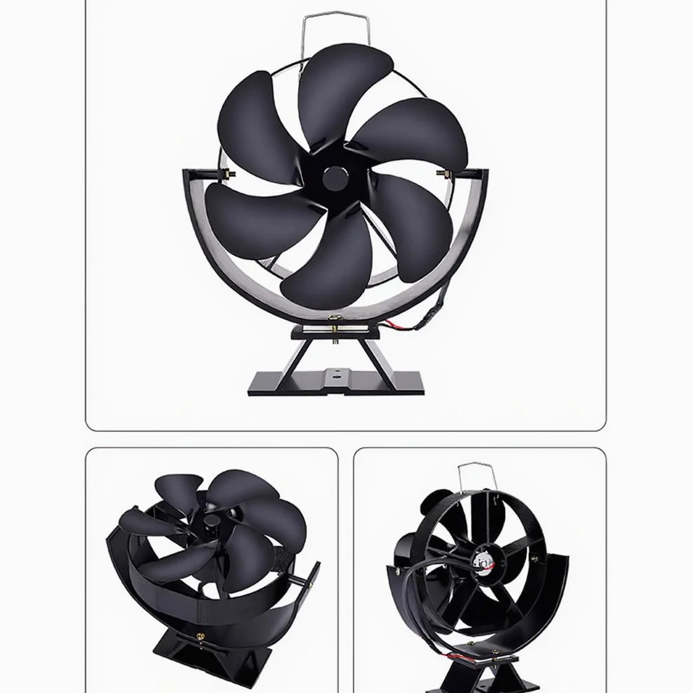 Ventilatore per stufa a legna, regolabile. Facile da usare, resistente e portatile. Adatto a stufe legna e caminetti, XZ1320 4-Foglie