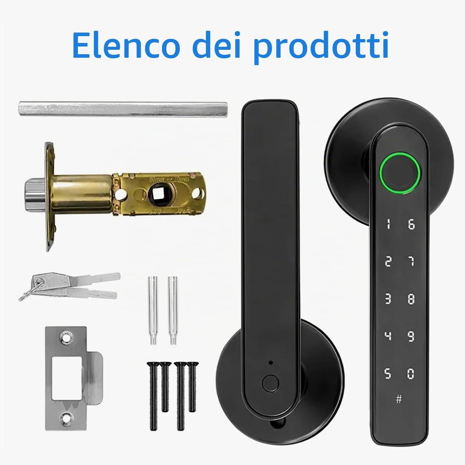 NEWFUN Serratura Smart, Serratura Smart Porta Blindata, Adatto per Porte Interne con Uno Spessore Compreso tra 35 e 55 Millimetri, Quattro Varianti di Apertura, Nero