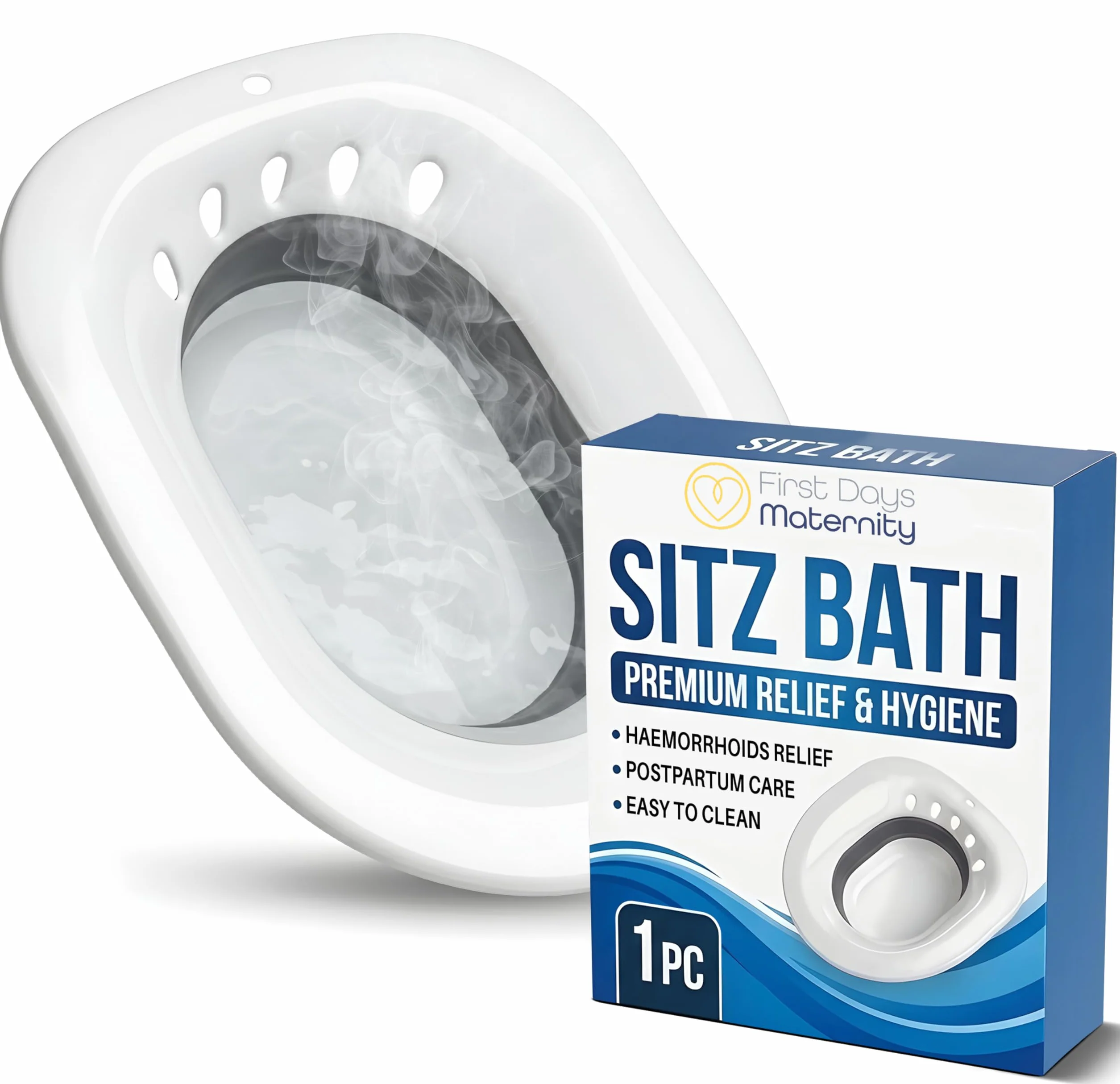 FIRST DAYS MATERNITY Sitz Bath Bidet Portatile Pieghevole per Emorroidi e Postpartum