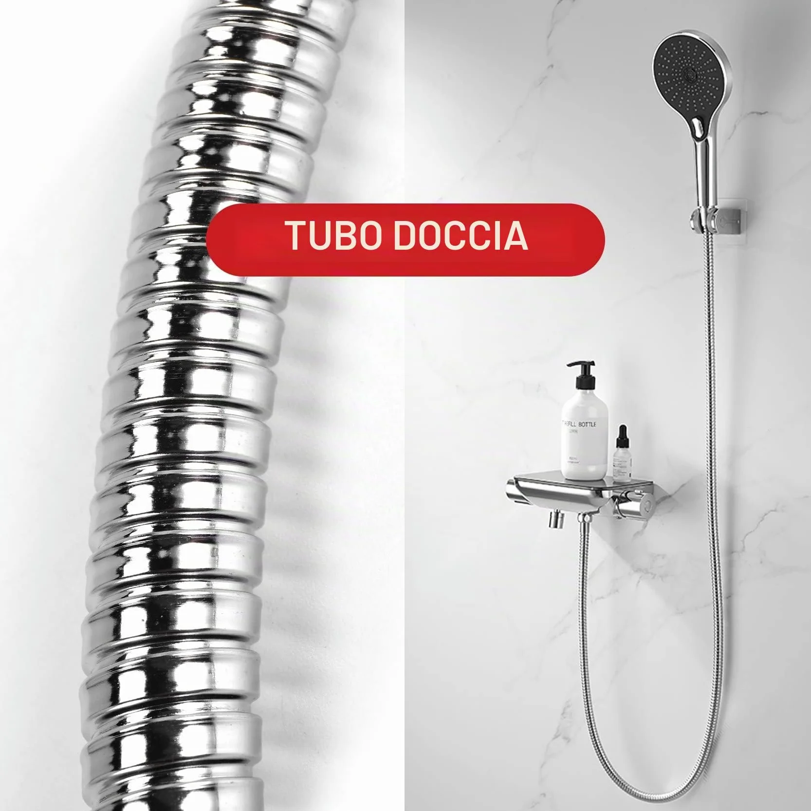 RETTI Tubo flessibile in acciaio , 80 cm