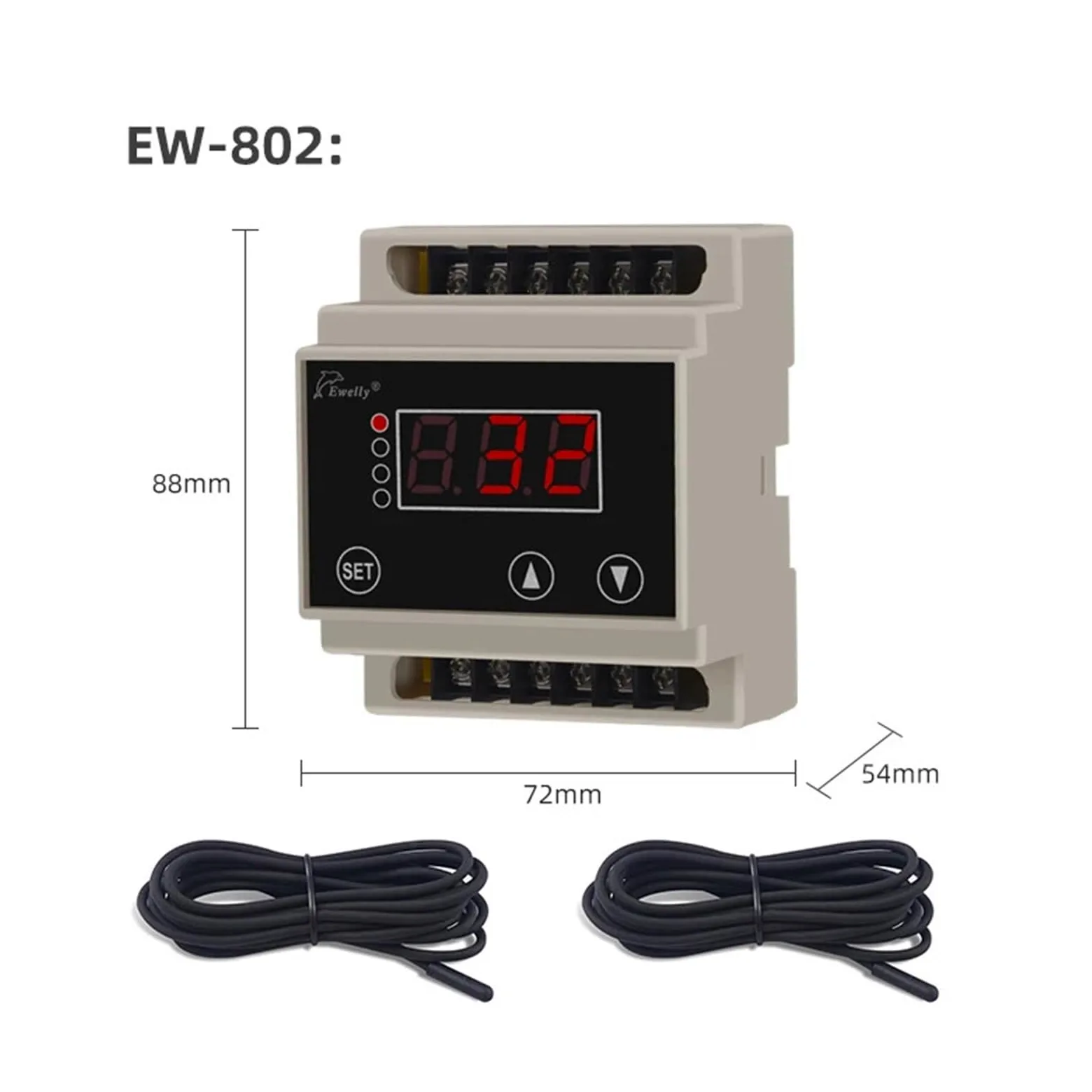 Regolatore di temperatura digitale for scaldabagno solare Termostato differenziale EW-802 a guida con controllo del livello 'acqua