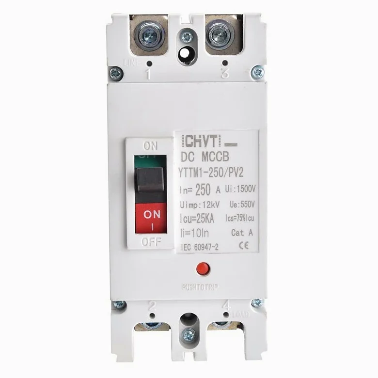 Interruttore Magnetotermico Differenziale 1p 2p PV. Corrente Continua DC 250V 550V 250A 2 Interruttore A 5 Anni Solare Automatico MCCB(2P 200A 550VDC)