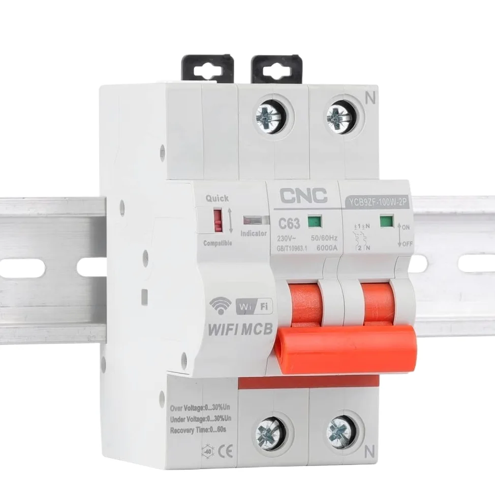 Interruttore Magnetotermico Differenziale Interruttore automatico del circuito della catenatore guida DIN 4P for la casa intelligente(100A)