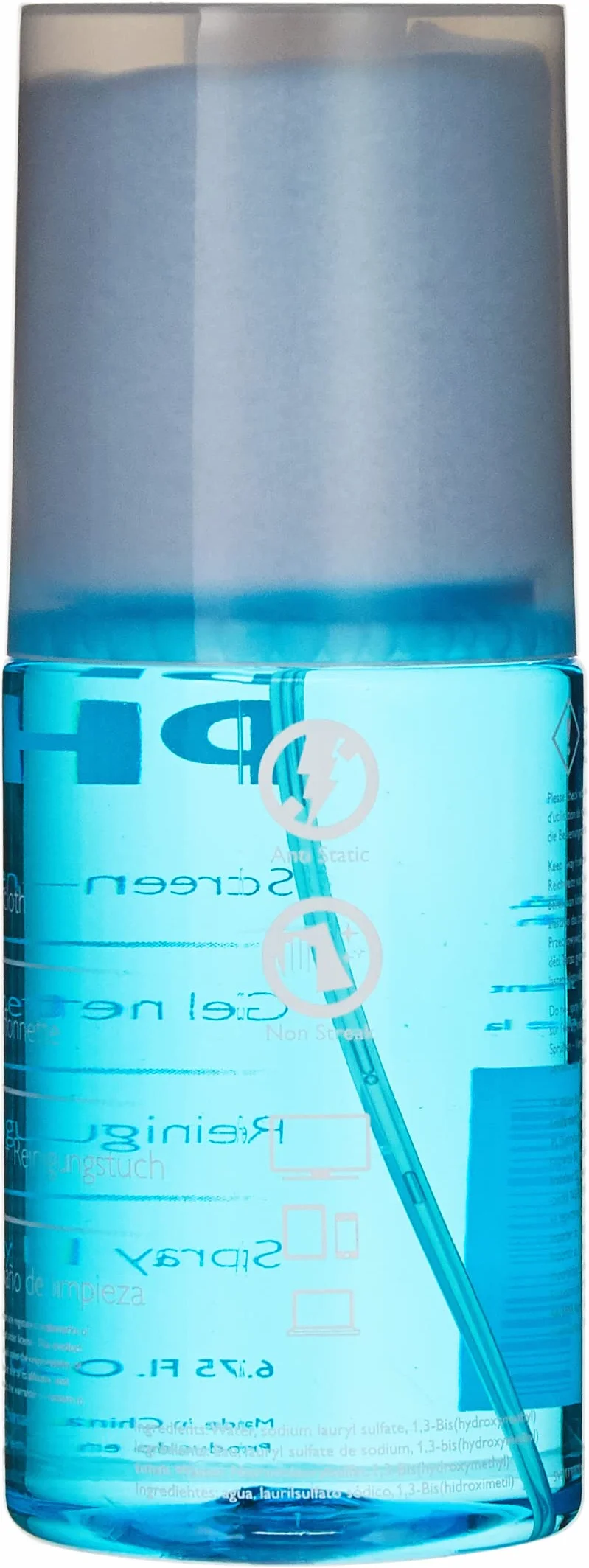 Philips Screen Cleaner - 200 ml, Detergente per TV e PC, LCD, LED, Plasma, Panno in Microfibra, Pulizia Sicura, Senza Gocce, Lavabile e Riutilizzabile, Blu.