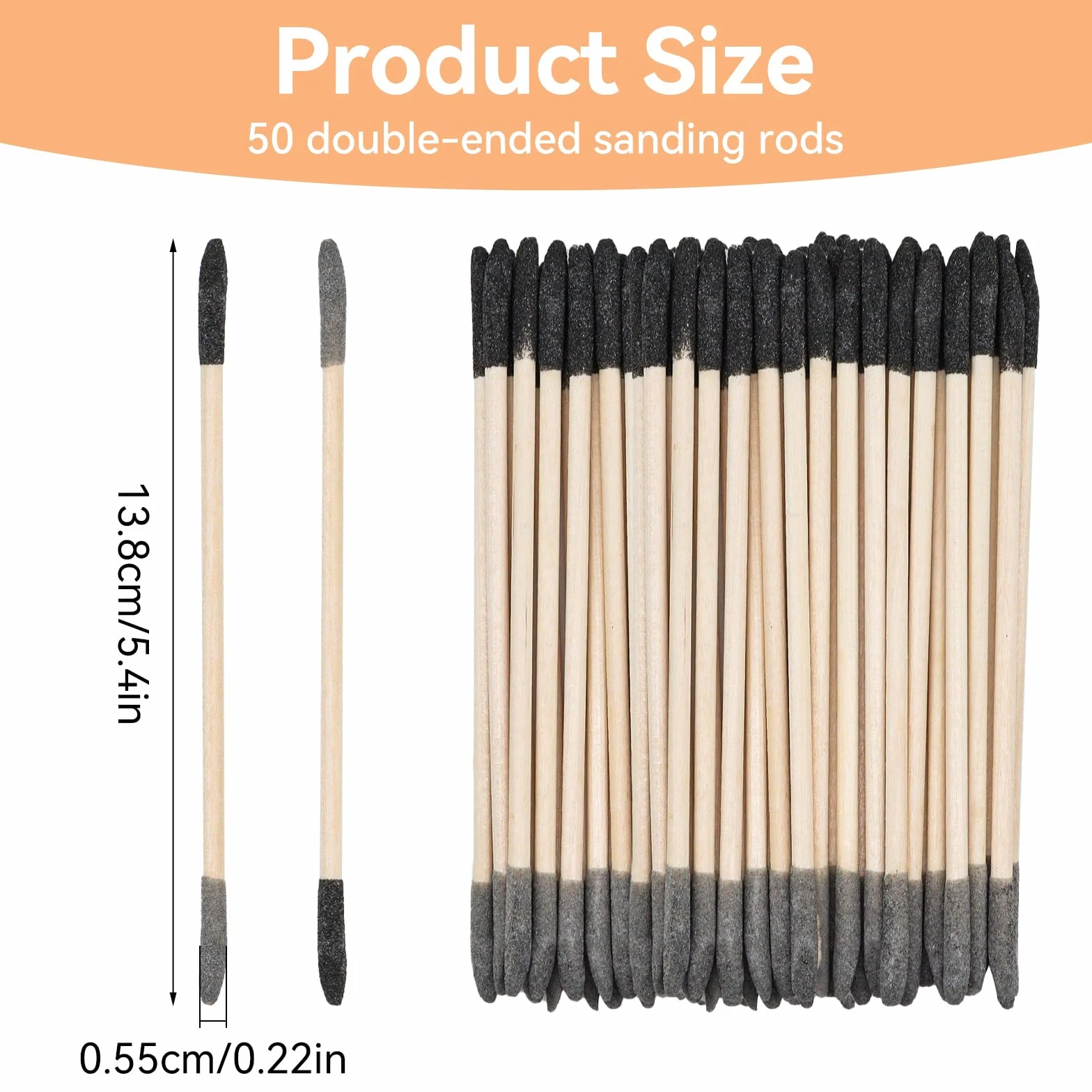 Bastoncini per sabbiatura 150# 280# doppia estremità abrasivi per modellismo legno nail art