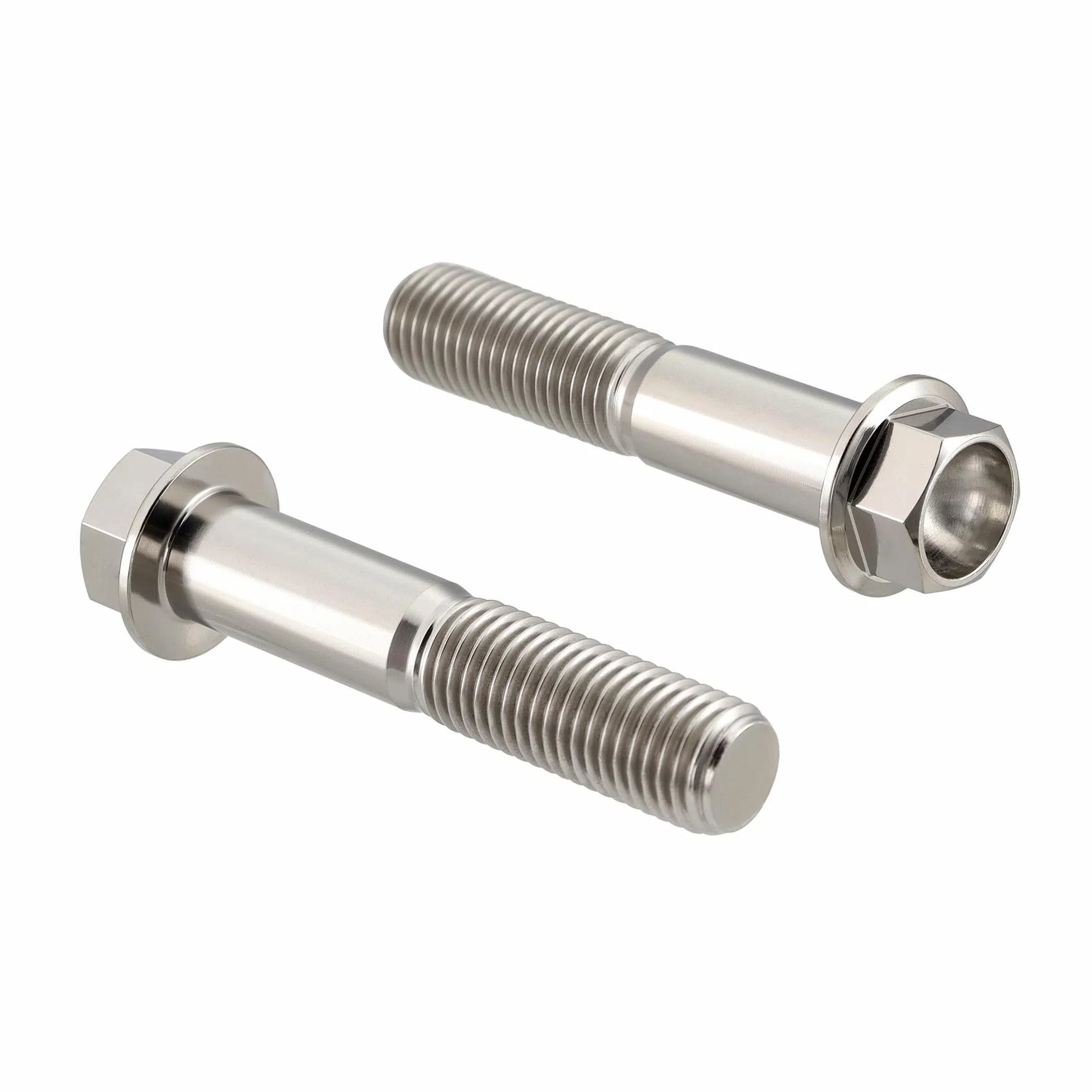 RISON-Titanium Śruby Flangiałe M4 M6 M8 M10, Wkręty z Łbem Sześciokątnym z Kołnierzem do Motocykli, Rowerów