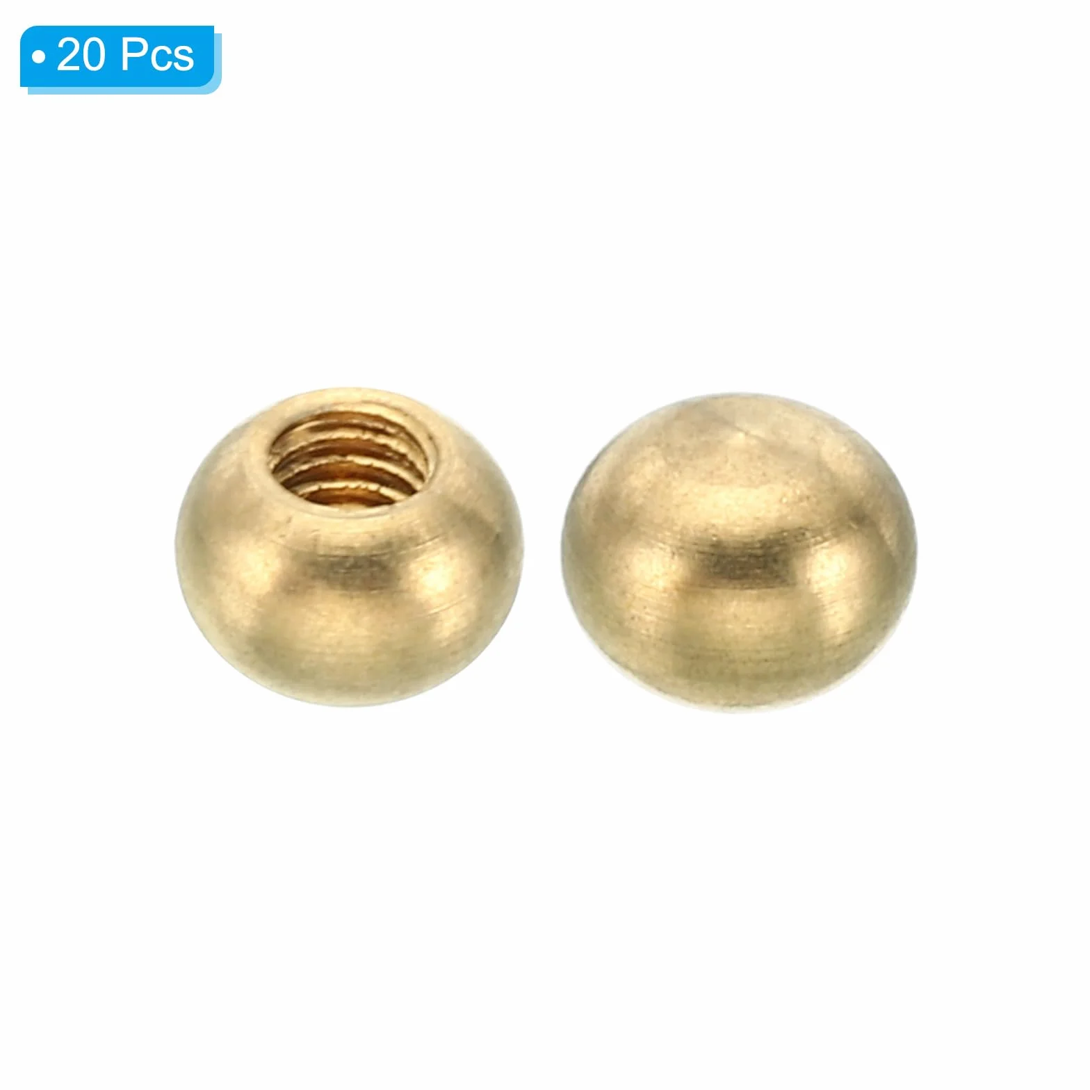 PATIKIL M4x0.7 Filettatura Tappo Dadi Manopola 20 Pacco Ottone Sfera Lampada Decorazione Vite Tappi Dado Custodia Dado Mobili Illuminazione 7.5mm