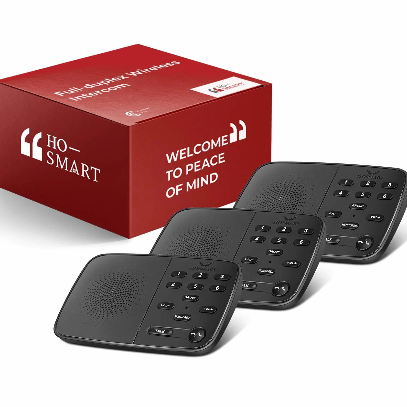 Hosmart Interfoni Wireless per Home UltraSpeak, 2025 Full Duplex Citofono | Citofono wireless per affari, interfono bidirezionale in tempo reale con portata di 3 stazioni