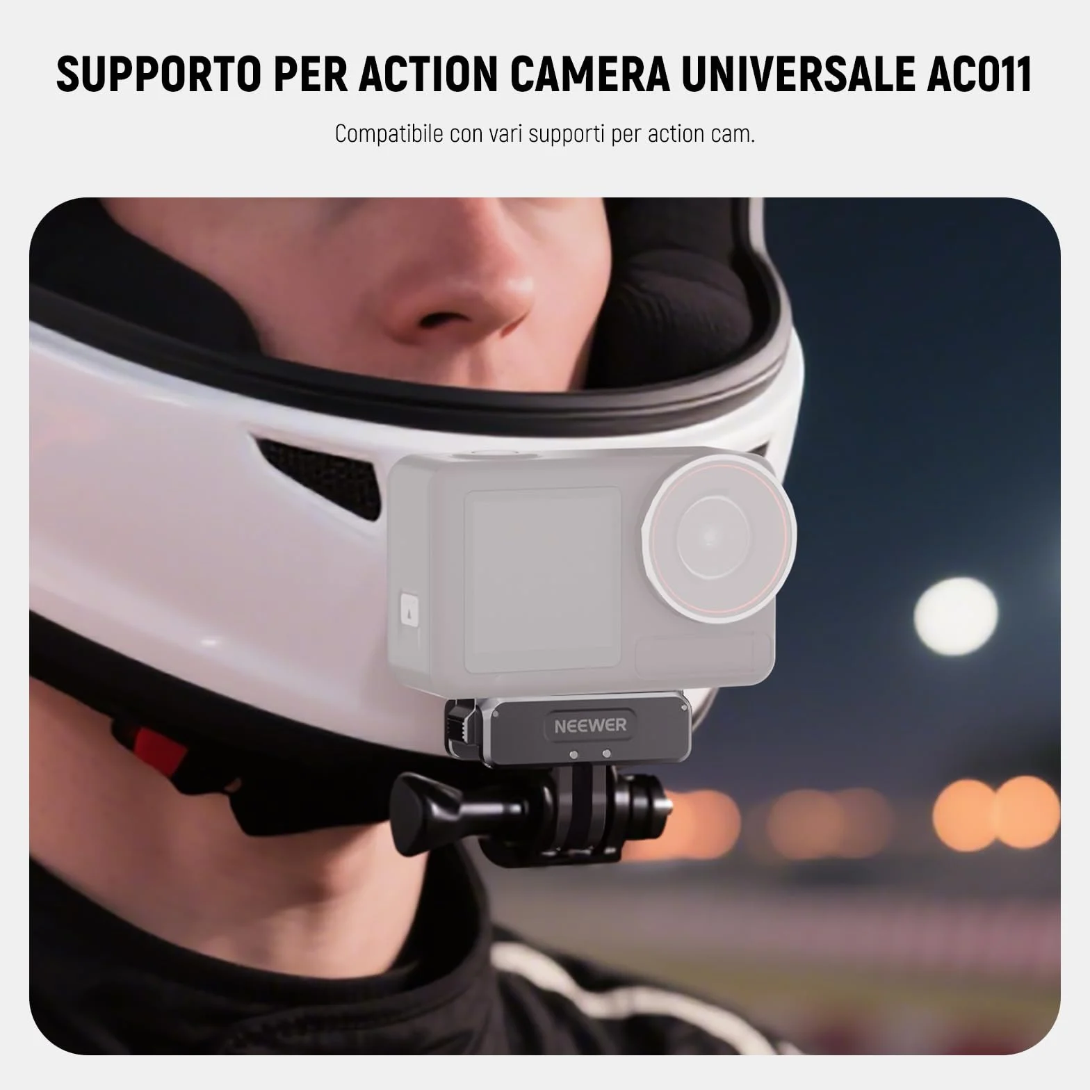 NEEWER Kit di Accessori Action Camera Compatibile con DJI Osmo Action 5 Pro/4/3, Attacco Cold Shoe, Supporto Magnetico a Sgancio Rapido e Adattatore a Testa Sfera, AC011+AC012+AC013, Grigio Scuro