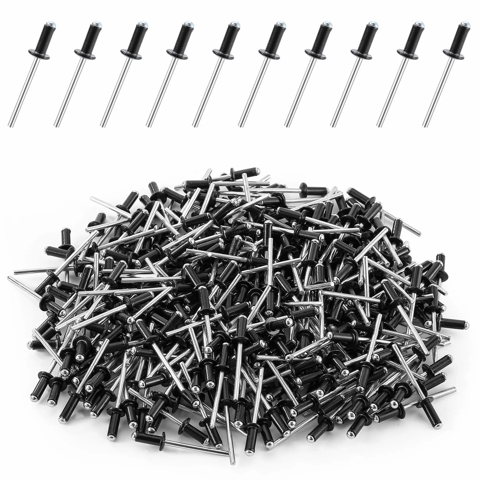 Rivetti Alluminio 4x10mm 300 Pezzi, Rivetti Pop Aperti Ciechi, Kit Assortimento per Legno Plastica Fai Da Te