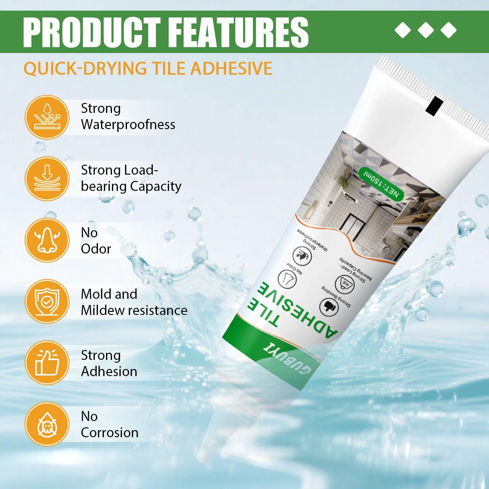 Colla per Piastrelle 150ml Pasta Bagno Esterno Interno Sigillante Riparazione Crepe Giunti