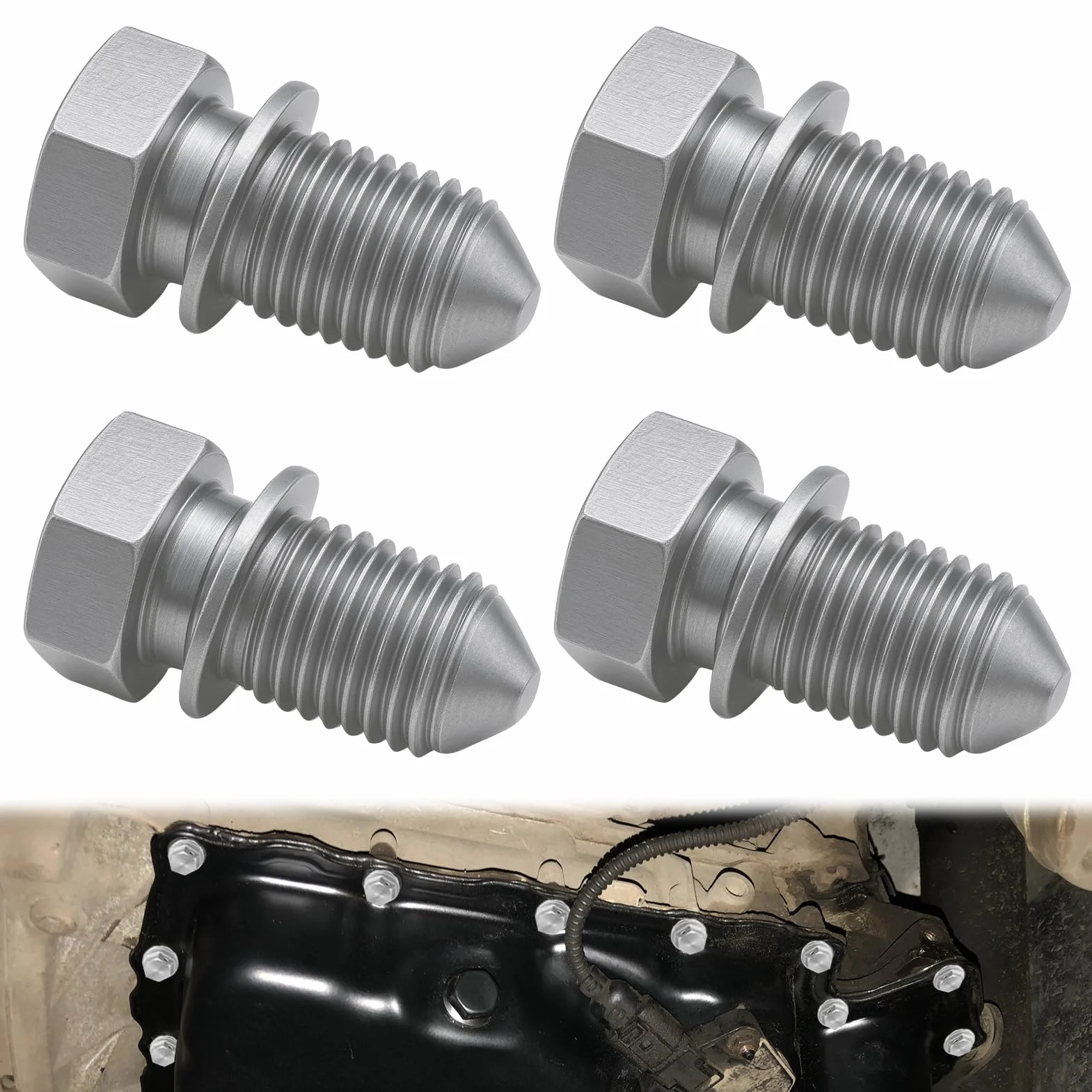 Set di 4 Tappi Coppa Olio Motore M14x1,5 con Anello di Tenuta Compatibile VW Golf