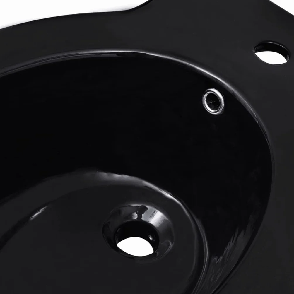 vidaXL Ceramica Nera WC Bidet da Parete Sanitari Bagno