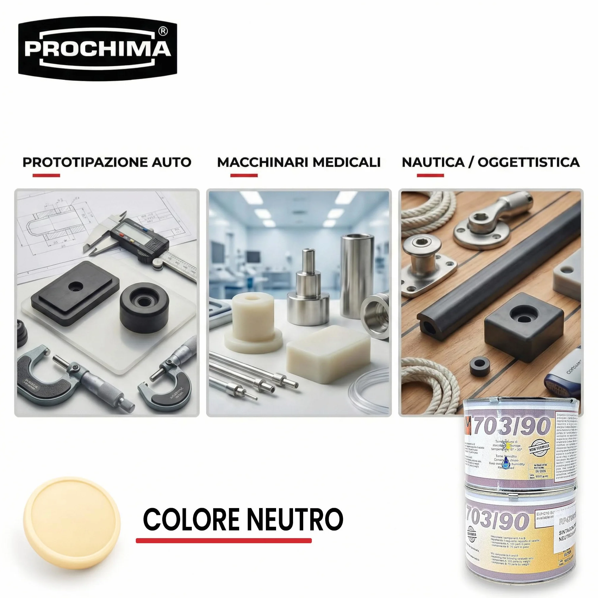 Sintagom 703/90 Resina Poliuretanica Gommoza Durezza 90 Shore A Neutro A+B 1 kg