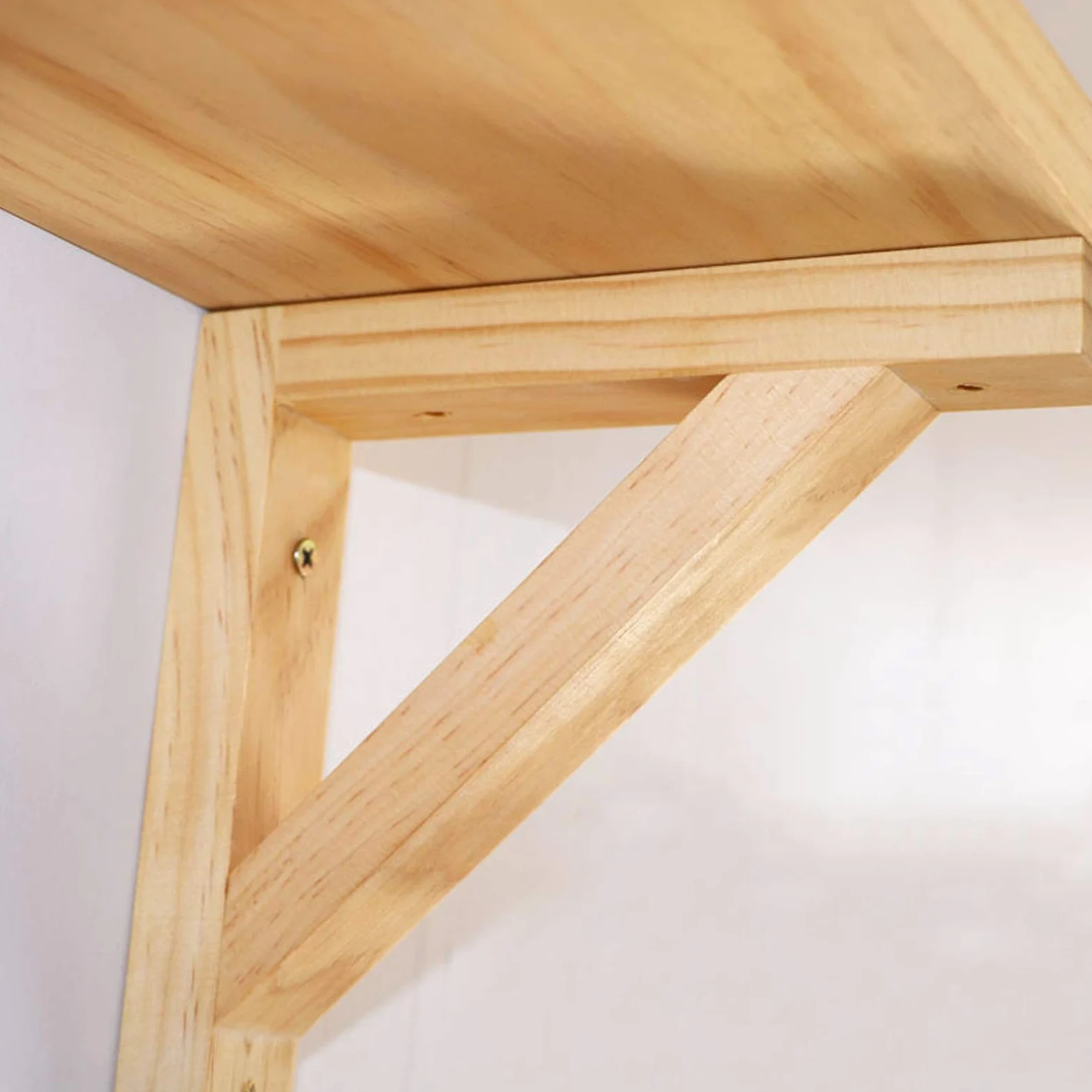 90 Gradi Supporti Angolo Staffe per Mensole,Legno Massiccio Mensola aTriangolo Staffa per Mobili,Decora la Cucina,Bagno,Diy Mensola Legno,con Viti,2 Pz (35cm/13.78in)