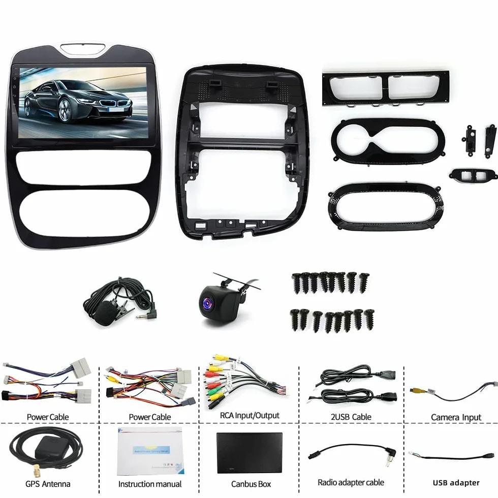 Autoradio per Renault Clio 4 2012-2019 Auto Navigation Bluetooth 9 Pollici Android 13 per Carplay Android Auto Navigatori con Auto Navigatore GPS WiFi FM RDS SWC,DSP + Mic