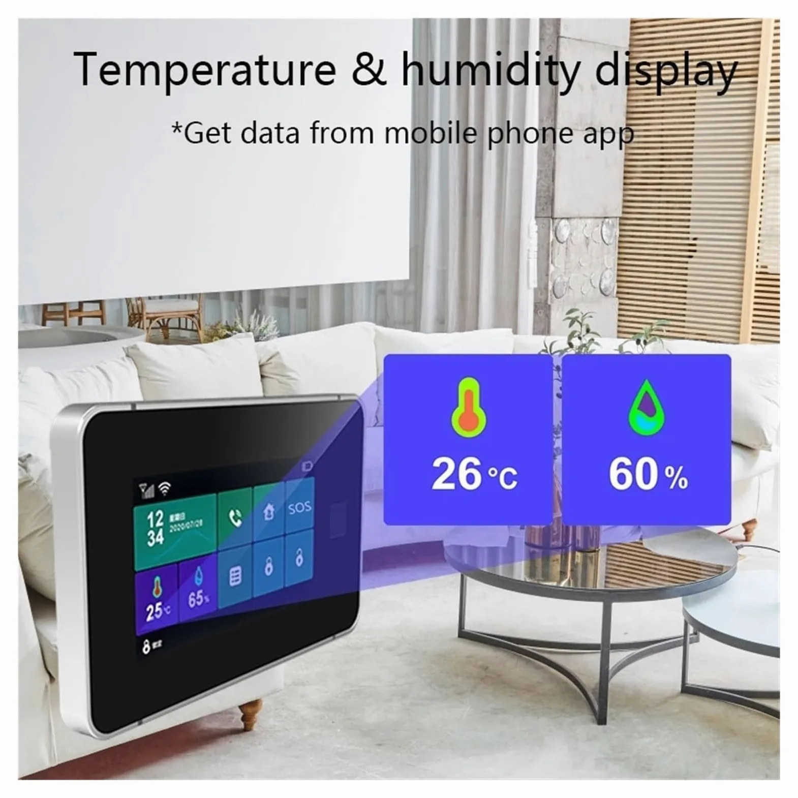 Pannello di Allarme di Controllo remoto Lingua commutabile Sicurezza Domestica Wireless di Allarme gsm Scheda RFID Disinserimento Braccio(W8B14)