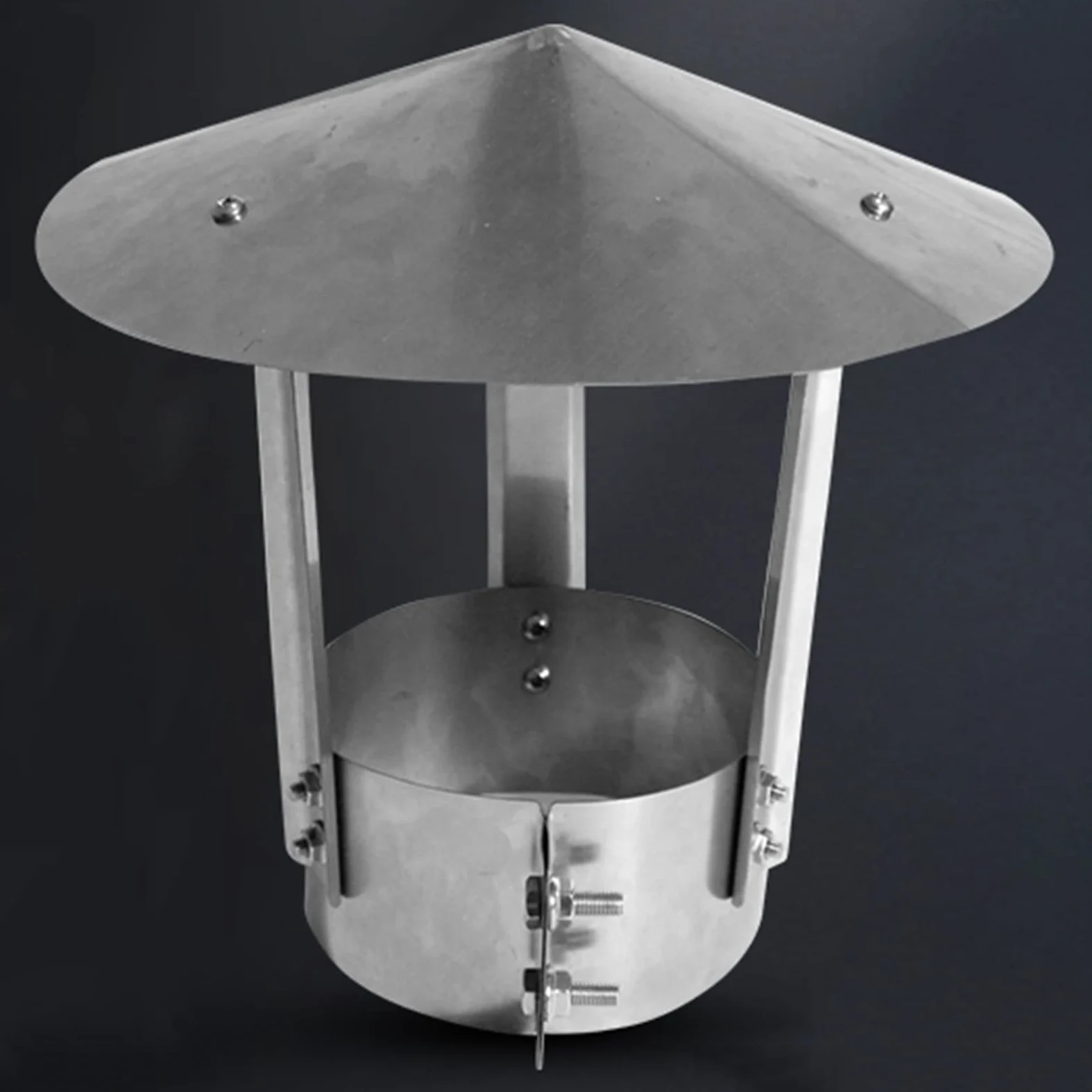 Comignolo cappello Tool,Comignolo cappello Ferro zincato,Anti Downdraught uccello Guard Top,Esterno Ventilazione Sfiato di scarico cappello camino,per All Weathe rotondo scarico cappello,d18cm,d13cm