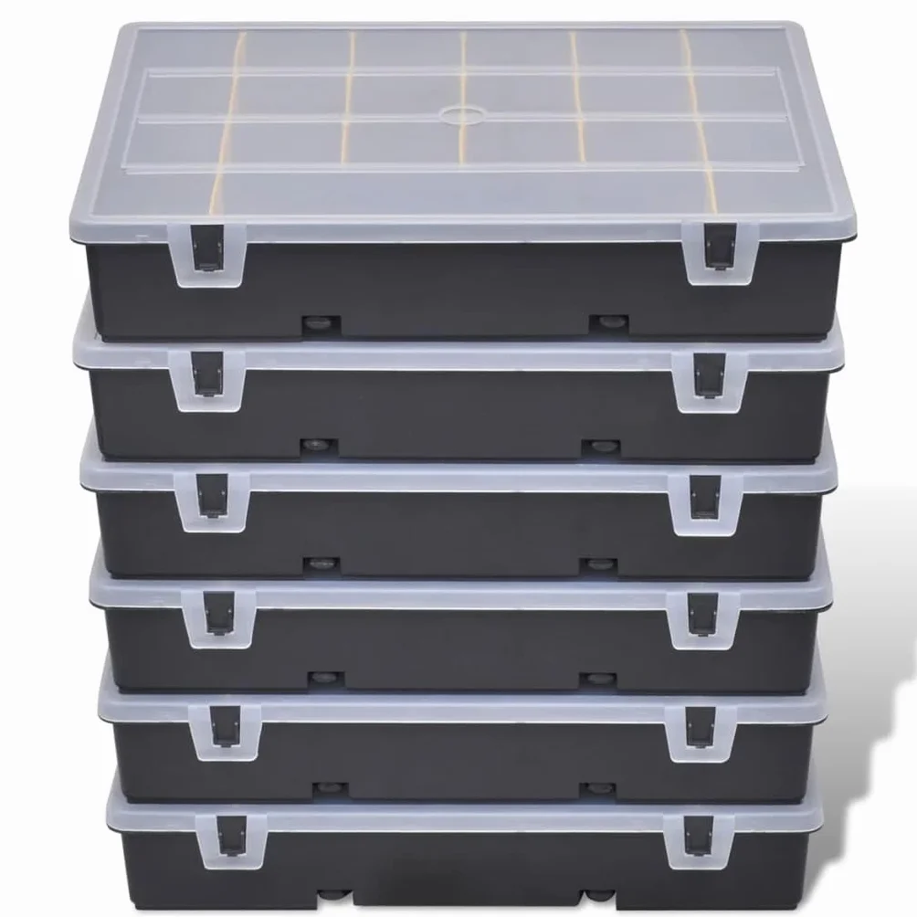 vidaXL Box magazzino cassette assortite 6 pezzi