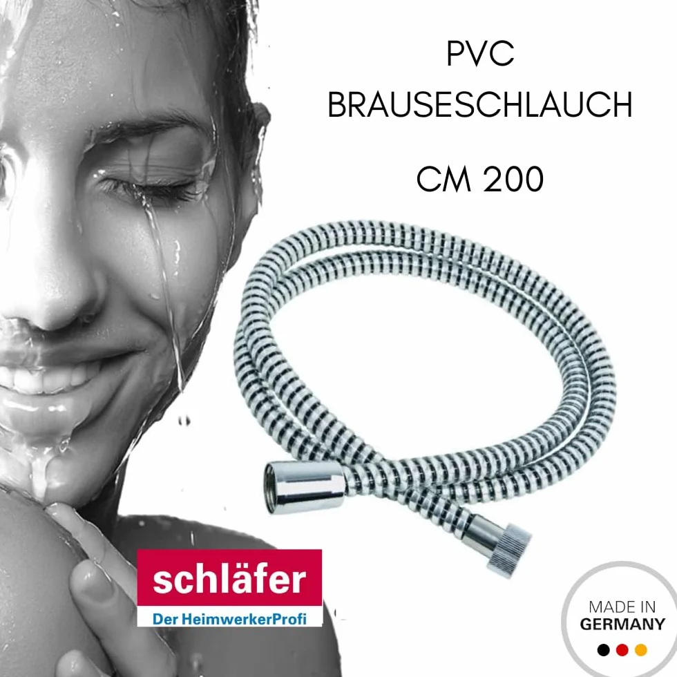 Schläfer 807690 | Flessibile Doccia 2,00 metri Connessione Universale G 1/2" Tubo Flessibile Doccia 200 cm in Plastica, Flessibile Metaflex Argento, Tubo Spiro-Flex, Ottima Resistenza Antipiega