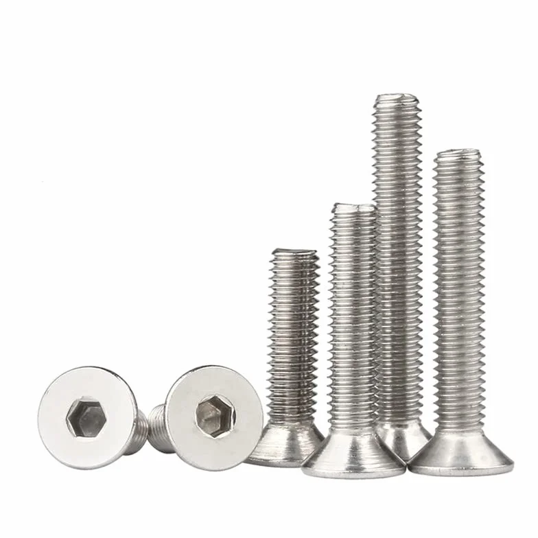 Bulloni a testa svasata M3 x 5mm Acciaio inossidabile 304 50 Pcs Esagonale Tappo presa Vite Testa piatta