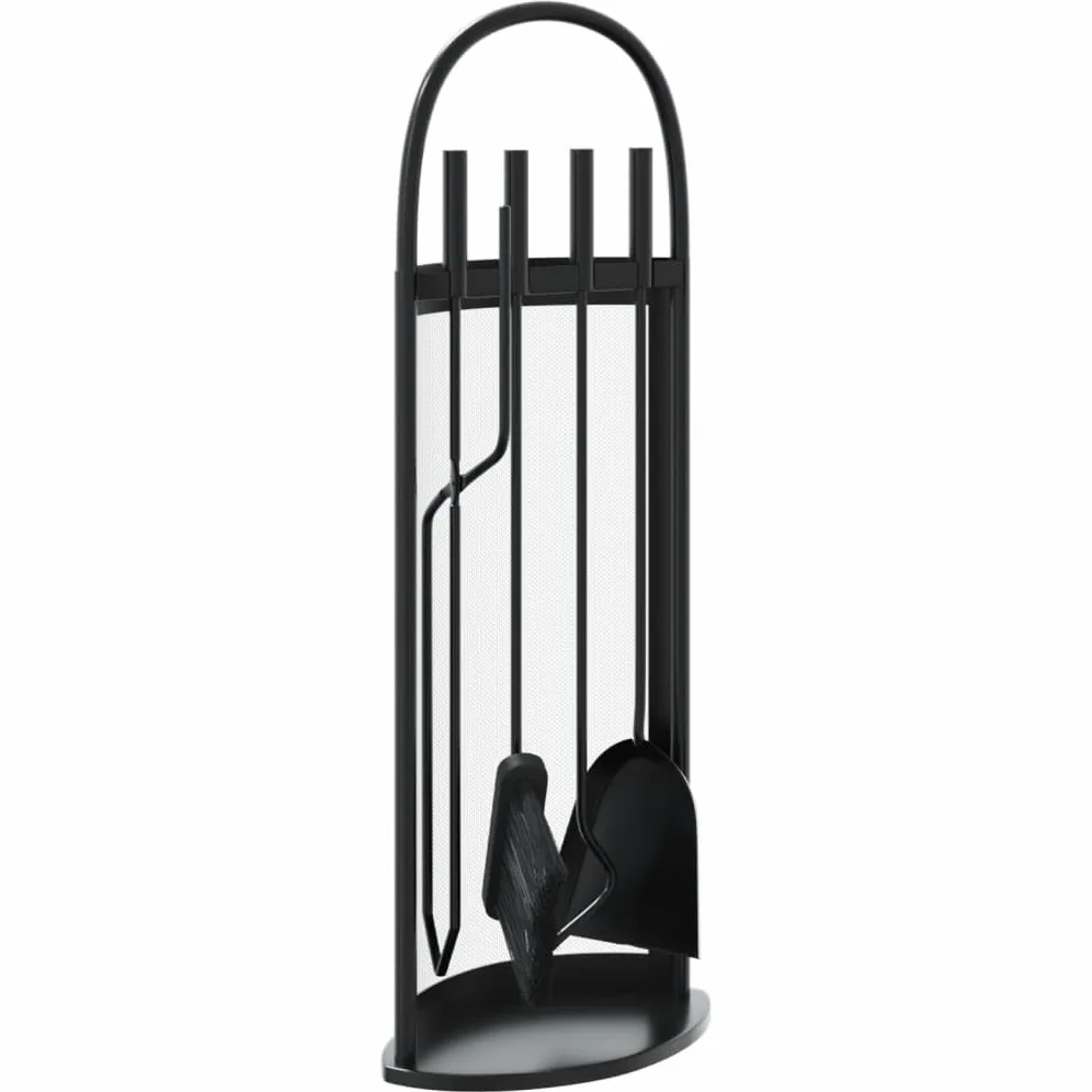 Gecheer Set Attrezzi per Caminetto 5 pz 23x15x66 cm in Acciaio,P156379