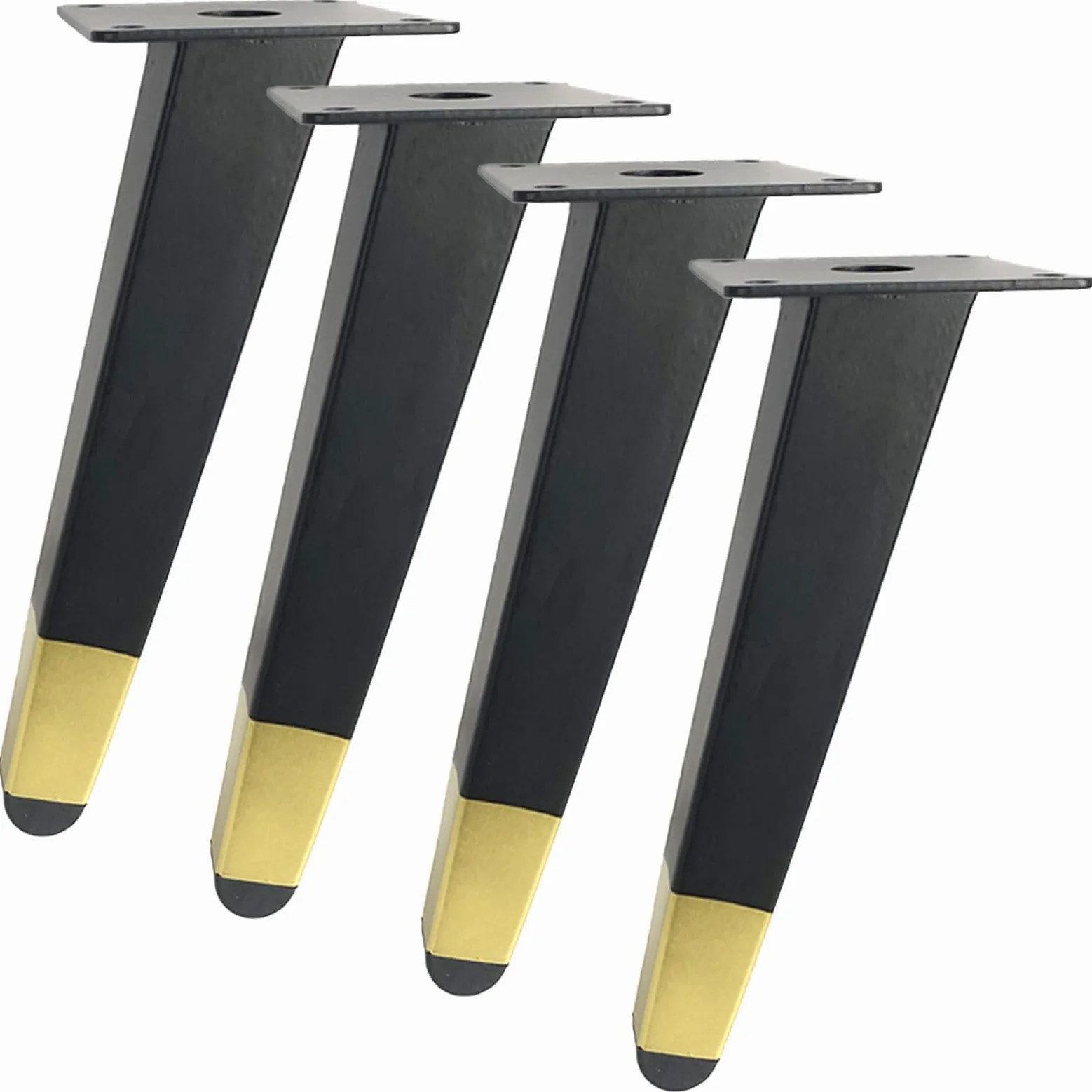 Generico Gambe per Mobili Piedini per Tavolo in Metallo da 20 cm 4 Pezzi Supporto in Ferro Nero E Oro Vernice Spray Piedini per Divano Altezza: 13-20 cm Piedini per Mobile da 20 cm/7,9"