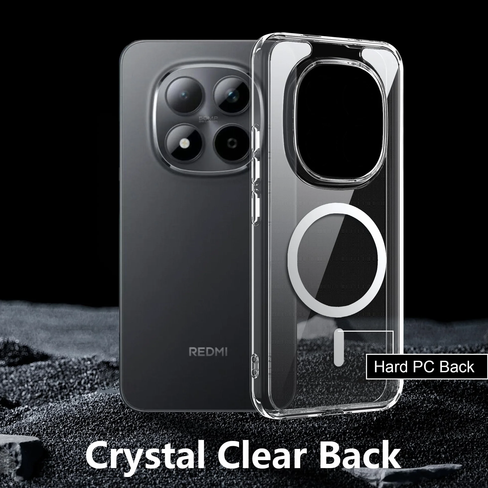 Fitudoos Cover per Xiaomi Redmi Note 15 pro 5G, Compatibile Con MagSafe, Custodia protettiva antiurto per cellulare, anti-ingiallimento, anti-olio e anti-graffio Cover- Trasparente