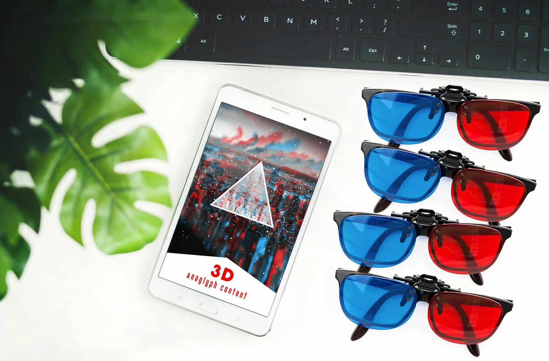 Set di 4 occhiali 3D Clip-On 3D in rosso/blu, occhiali anaglifici 3D per portatori di occhiali, perfetti per film 3D, giochi per PC 3D, immagini 3D, video 3D (YouTube), proiezioni 3D e molto