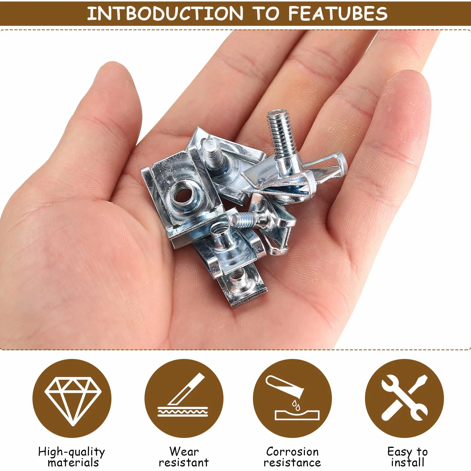 70 Pz U Clip Fissaggio Auto M4 M5 M6 Dadi a Clip a U Viti Autofilettanti Kit Clip per Carrozzeria