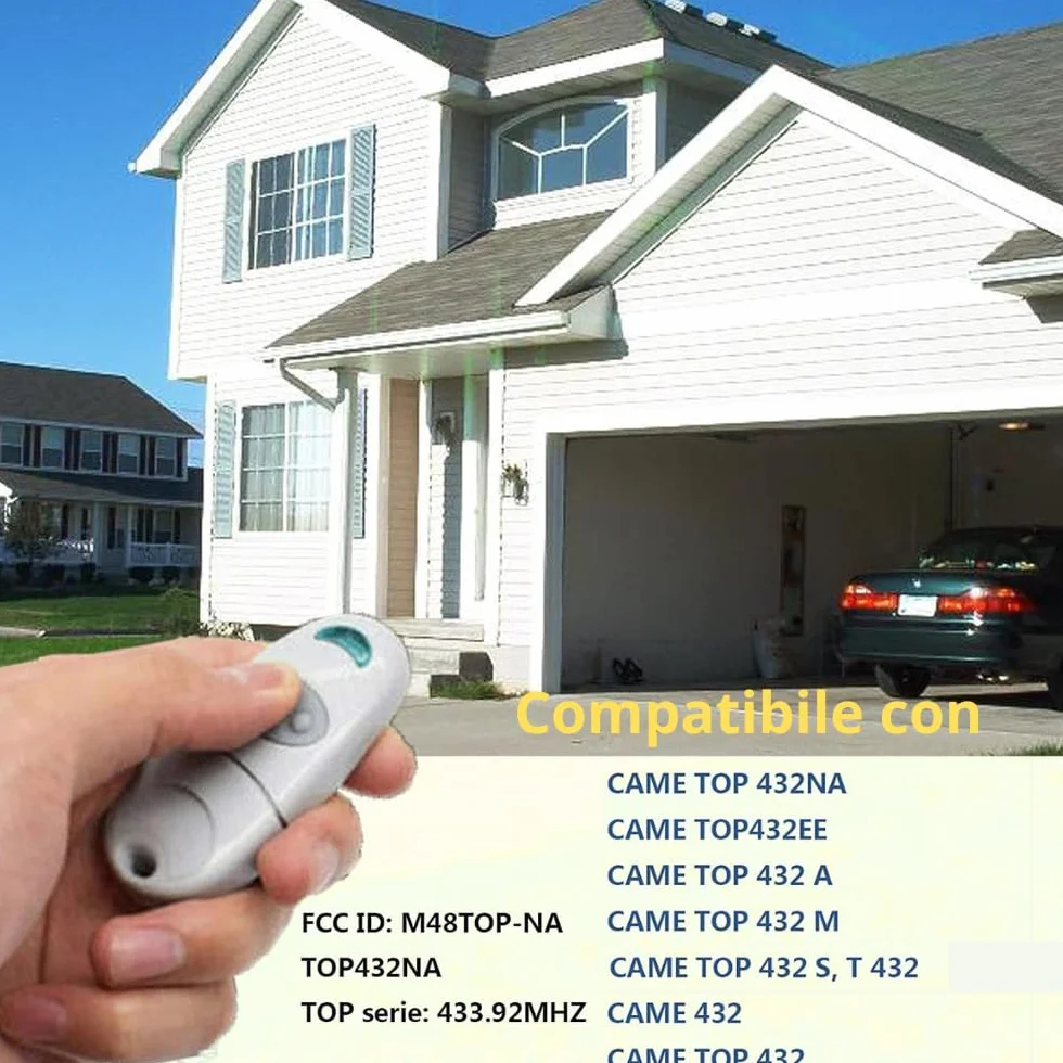 Telecomando Cancello Universale 433,92MHz 2 Canali Compatibile Top 432EE 432EV 432NA 432A 432M 432S T432
