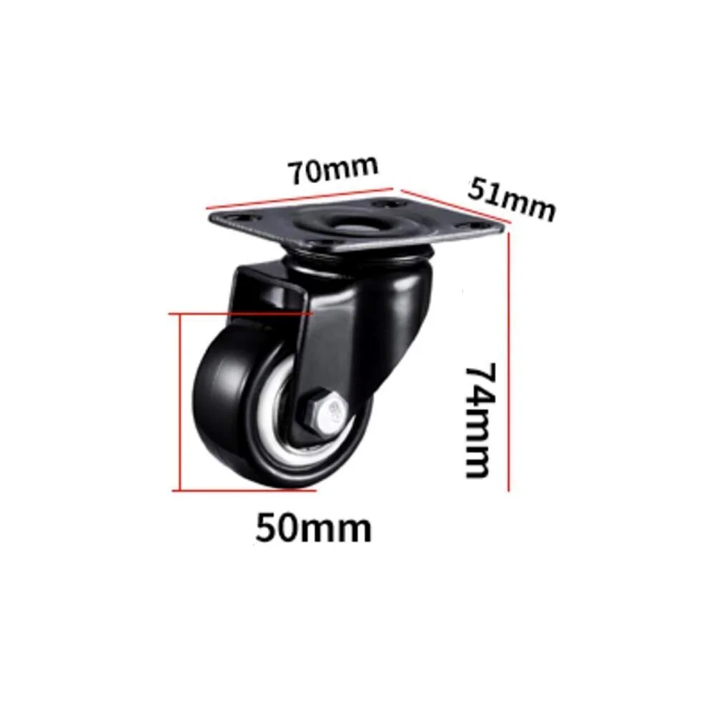 Ruote per carichi Pesanti da 2 Pollici (50 mm) Ruote industriali per Trasporto con Freno Piastra Fissa Girevoli universali silenziose Ruote per Carrello Lettino per Bambini Mobili per pavime