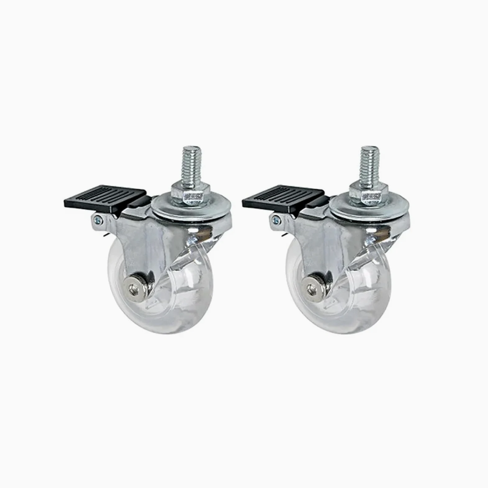 Ruote piroettanti in PU filettate M8 x 15 mm - Ruote industriali silenziose e Resistenti da 1,5/2 Pollici per carrelli, banchi da Lavoro e mobili - Rulli universali per Una Mobilità fluida