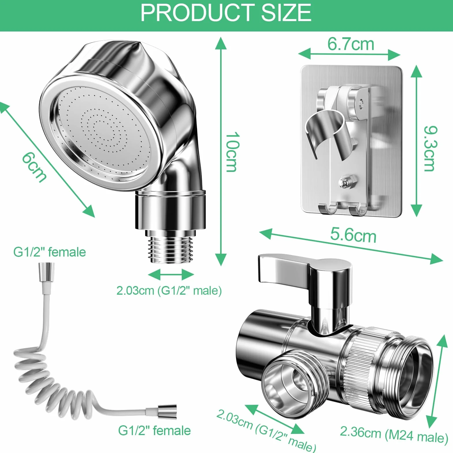 Doccetta per Lavandino Soffione Doccia con Tubo 2m Universale per Bagno Bidet Cucina