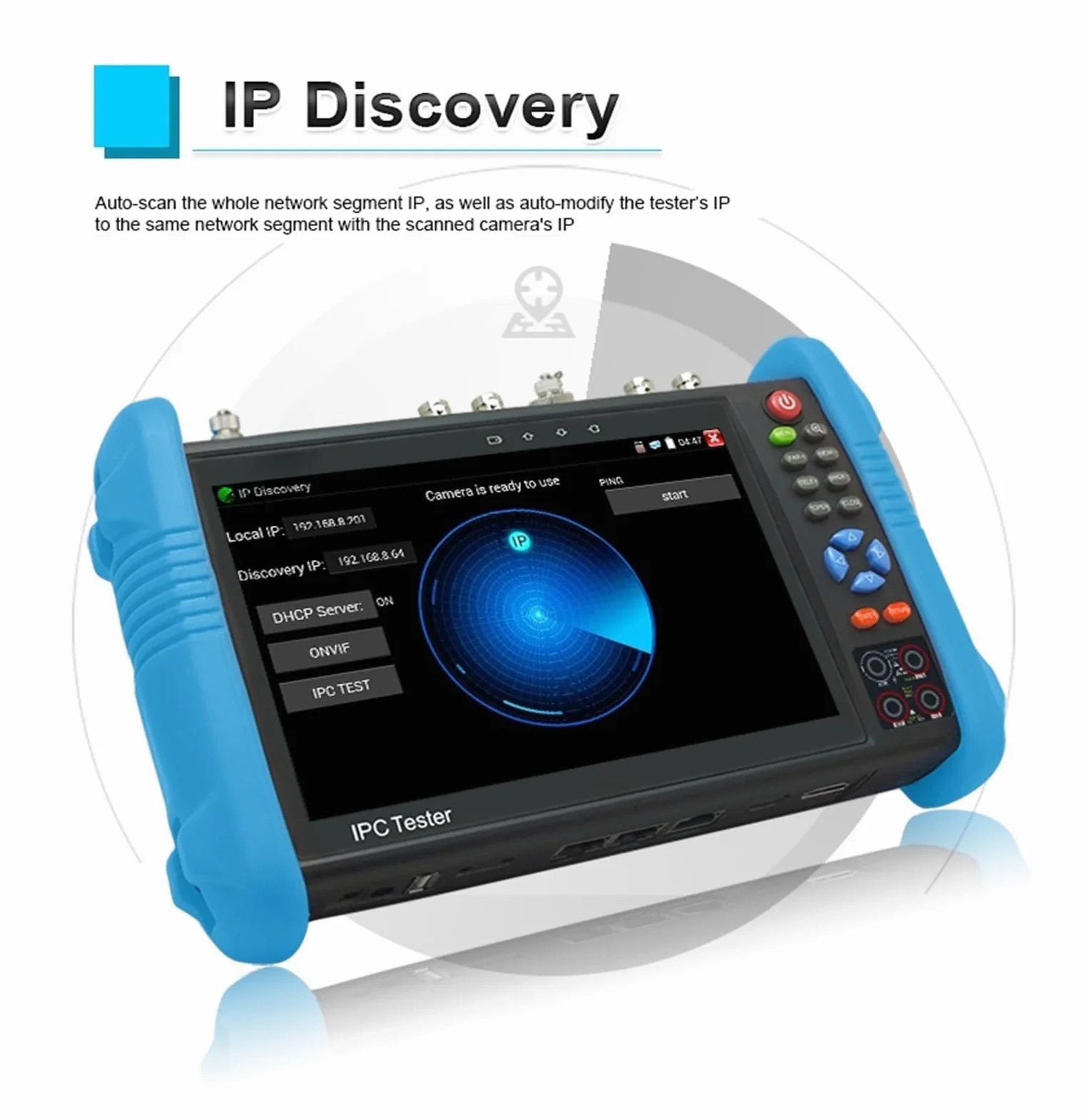 Supporto per tester CCTV per telecamera IP Tester CCTV IPC Da 7" IPC9800 Plus 8MP AHD CVI TVI CVBS SDI Test Telecamera IP Tester For Cavi UTP VGA Alimentazione In Ingresso CCTV Test(IPC 9800ADH Plus)