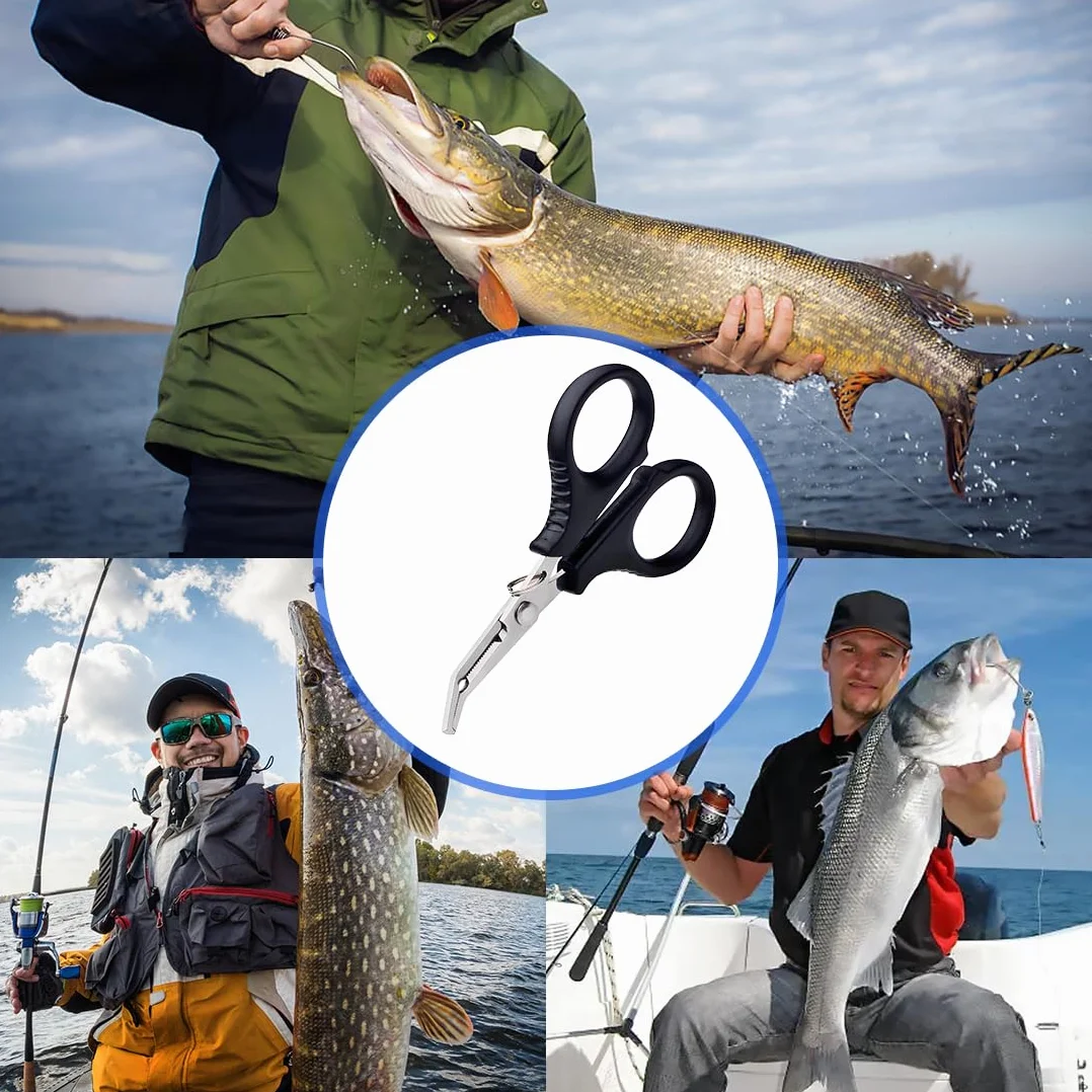 Pinze da pesca in Acciaio Inossidabile Pinza Angelo a Molla Multifunzione Tritafili Forbici Becco Curvo