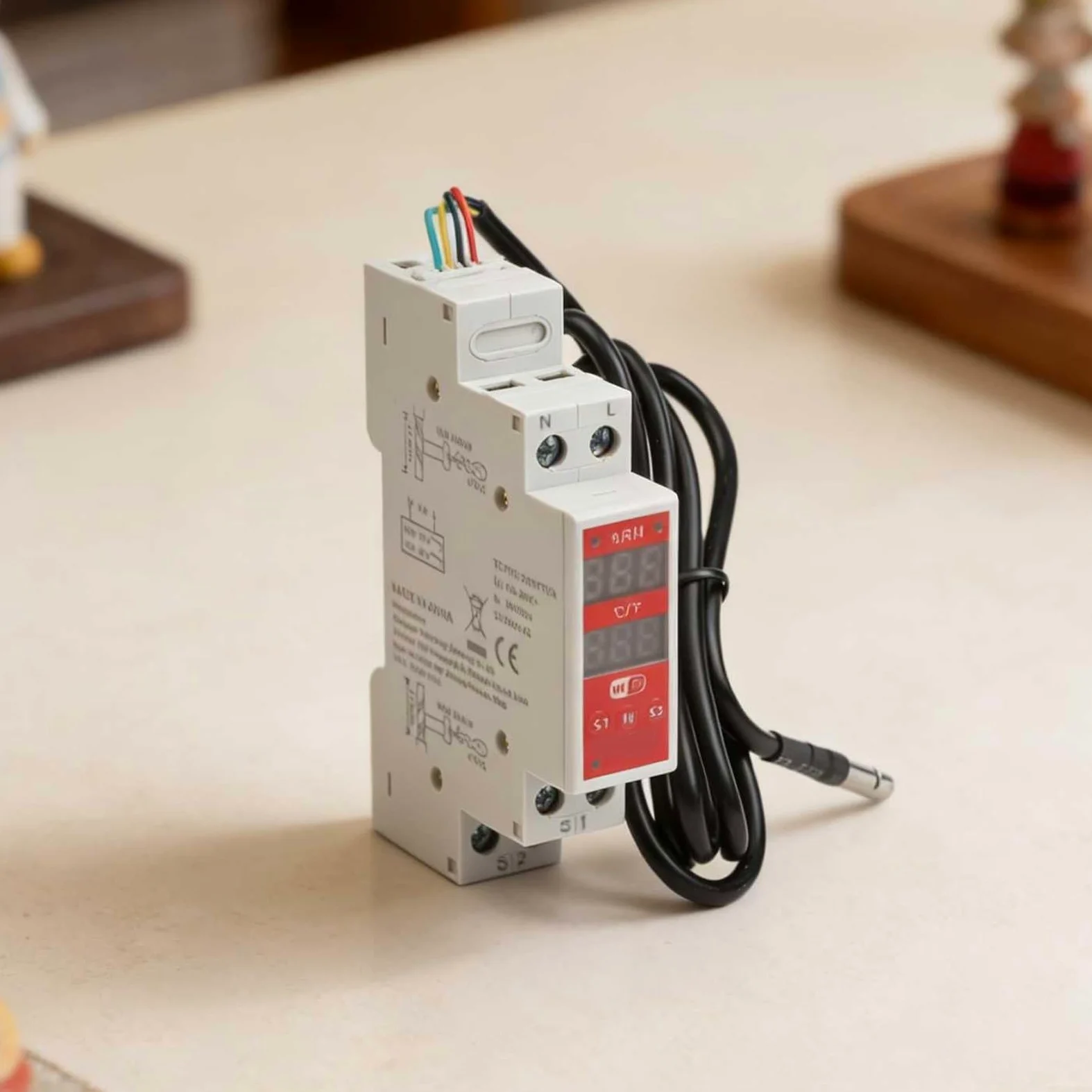 Termostato digitale Wifi DIN Rail Mount con sonda sensore di umidità per acquario serra per automazione domestica intelligente per tuya Life