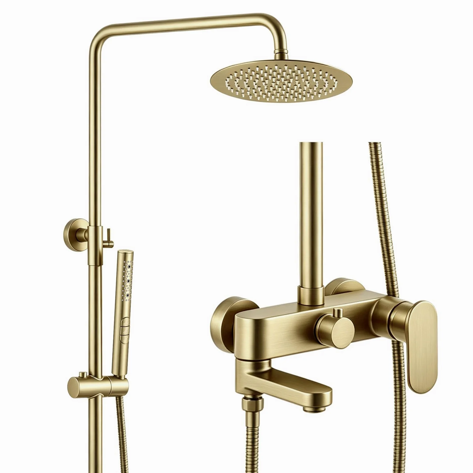 Sistema doccia a pioggia con rubinetto doccia regolabile 25 cm in acciaio inox Rainhead 3 Spray M Doccia palmare Miscelatore per vasca da bagno pieghevole Rubinetto per vasca da bagno