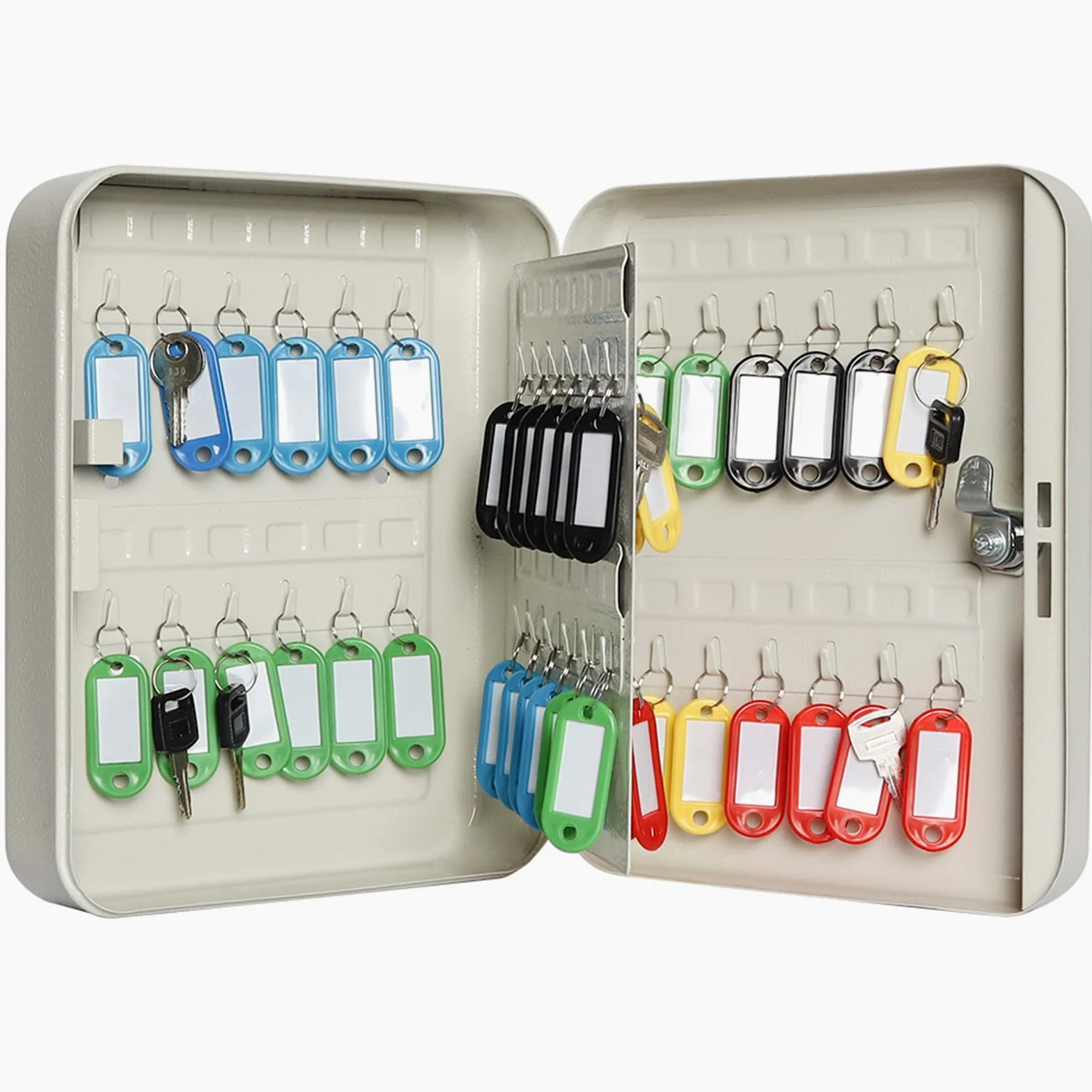 Armadietto portachiavi da parete – 48 ganci in acciaio per casa, ufficio e hotel, sicuro facile accesso chiave Sto con etichette per un efficiente