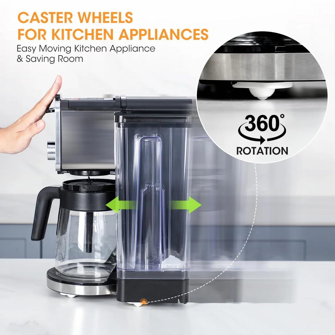 AIEVE Ruote per elettrodomestici da cucina, Rotelle Mobili, confezione da 8 pezzi, mini ruote girevoli 360°