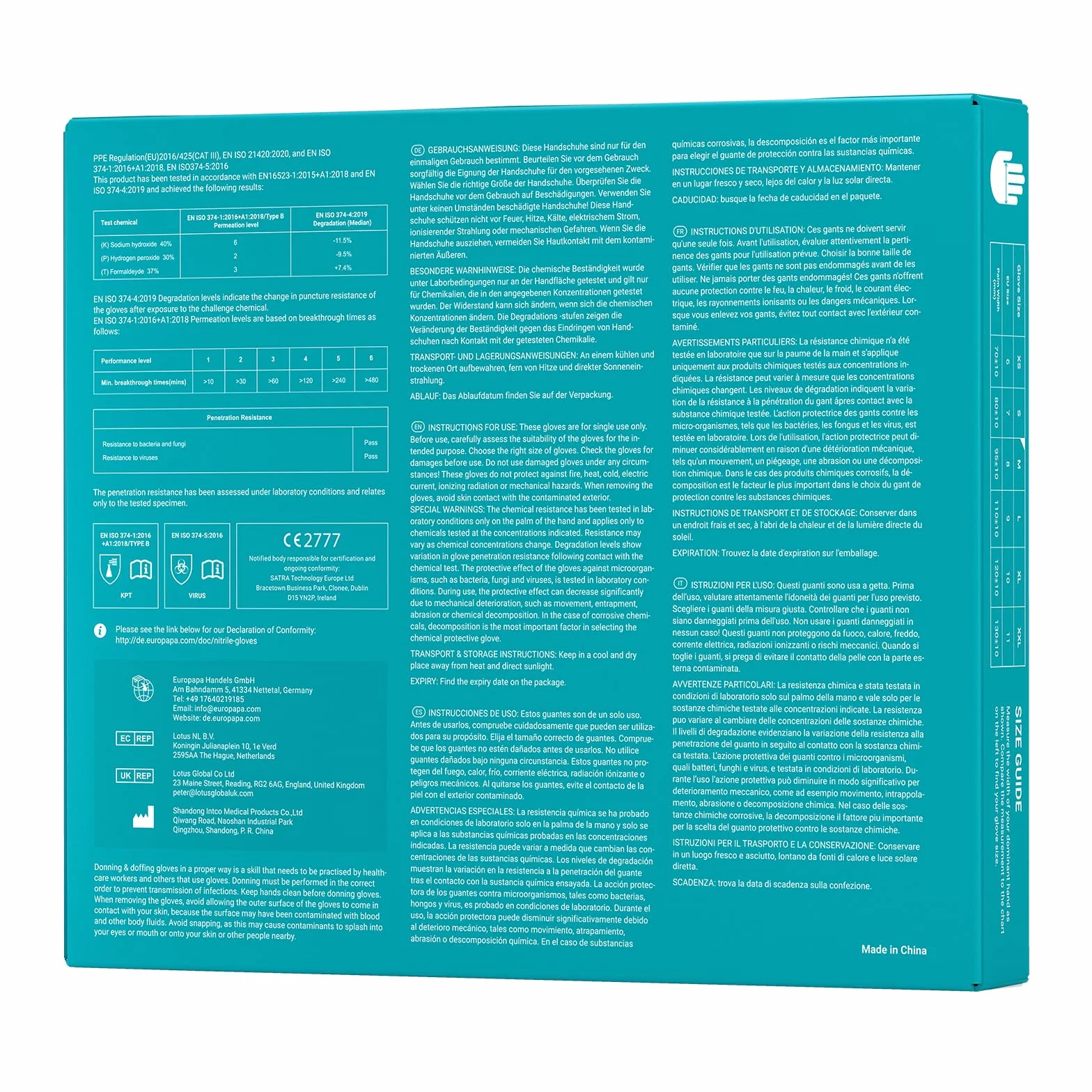 EUROPAPA® 100 Guanti Monouso In Nitrile Senza Lattice Sterili M Nero