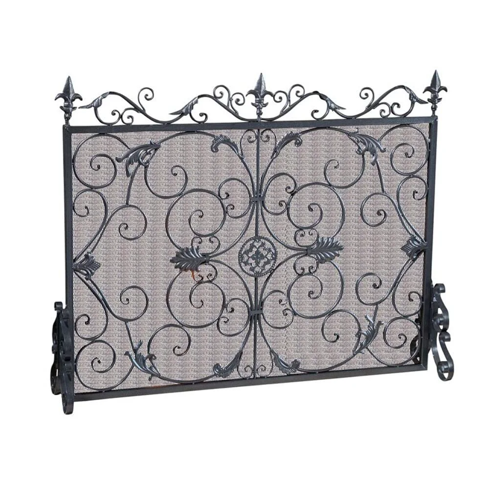 Schermi per Caminetti di Guardia Carved pattern Ferro battuto Camino anteriore Separè con Net ignifugo Fence Soggiorno camino ignifugo Schermo Fence Spark Mask Accessori per Caminetti in Rete Decorati