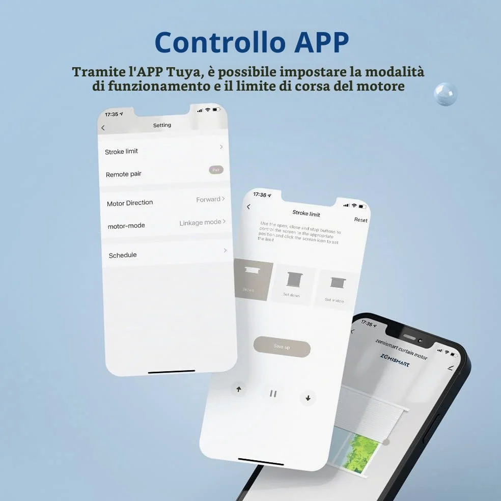 zemismart WiFi Motorizzato Tende a Rullo Motore per Tubo da 38 MM 2Nm Motore Tubolare per Otturatore Max 10 KG Blind Smart Life/Timer APP Tuya,Controllo Vocale Alexa Echo Telecomando (10)