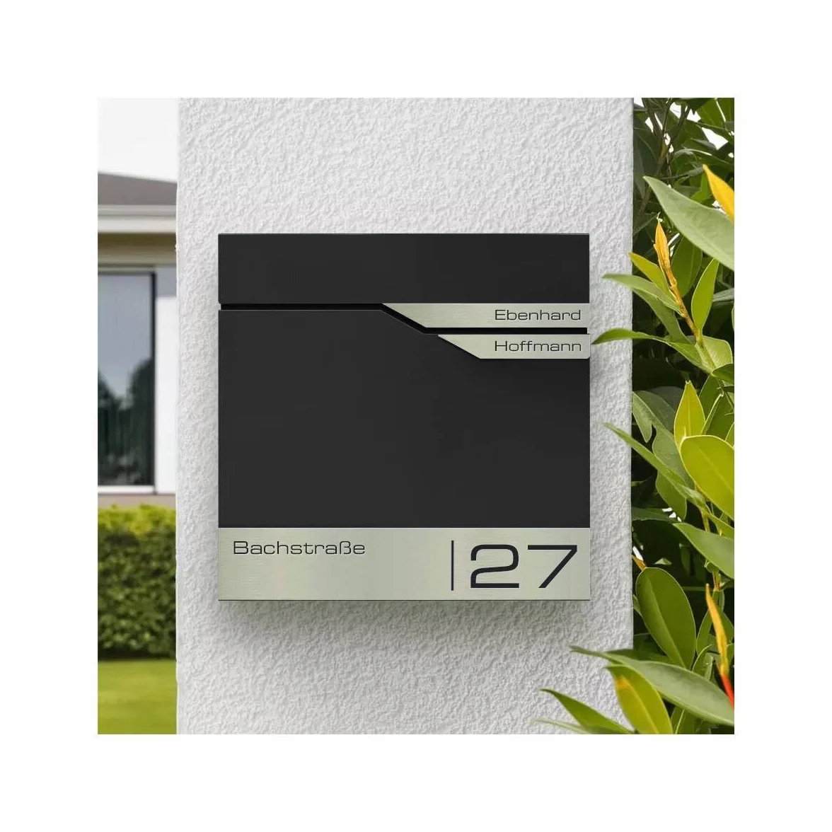 Albrecht Metzler Cassetta postale doppia Nero RAL 9005 acciaio inox anticorrosione