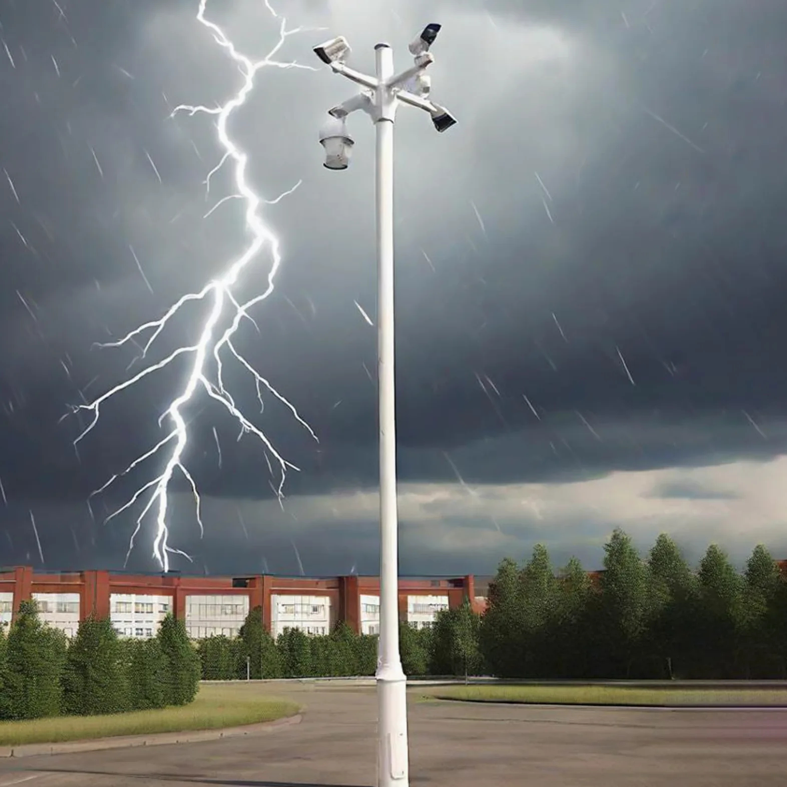Palo per Telecamera di Sicurezza Palo Metallico per Telecamera di Sicurezza per Esterni, Supporto per Telecamera con Montaggio a Terra per Giardini/parcheggi/aeroporti(177in/450cm)