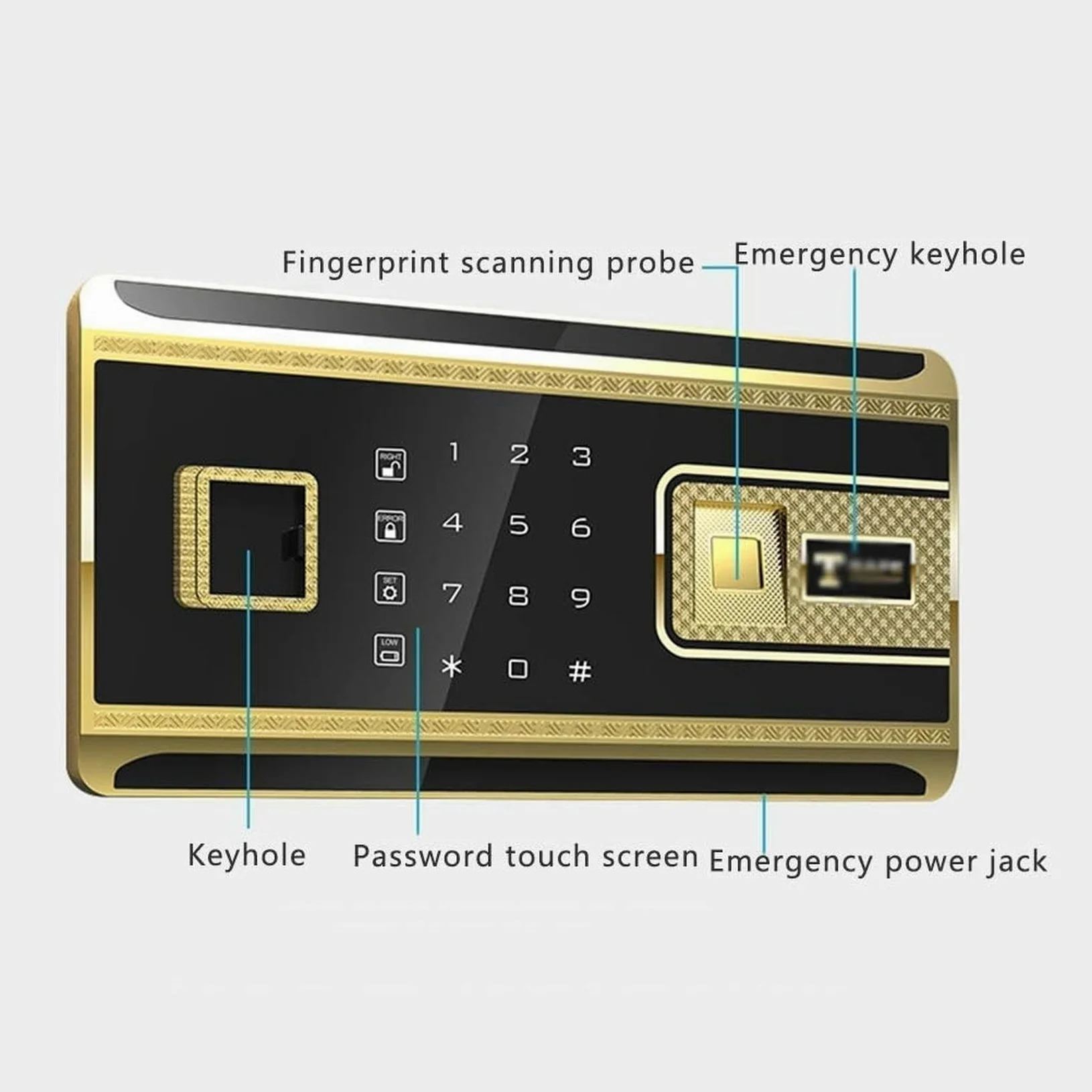 Cabinet Di Sicurezza Con Password Per Impronte Digitali, Cassaforte Elettronica Ignificata E Impermeabile Con Tastiera Digitale, Mobile Di Sicurezza Medio E Piccolo Per