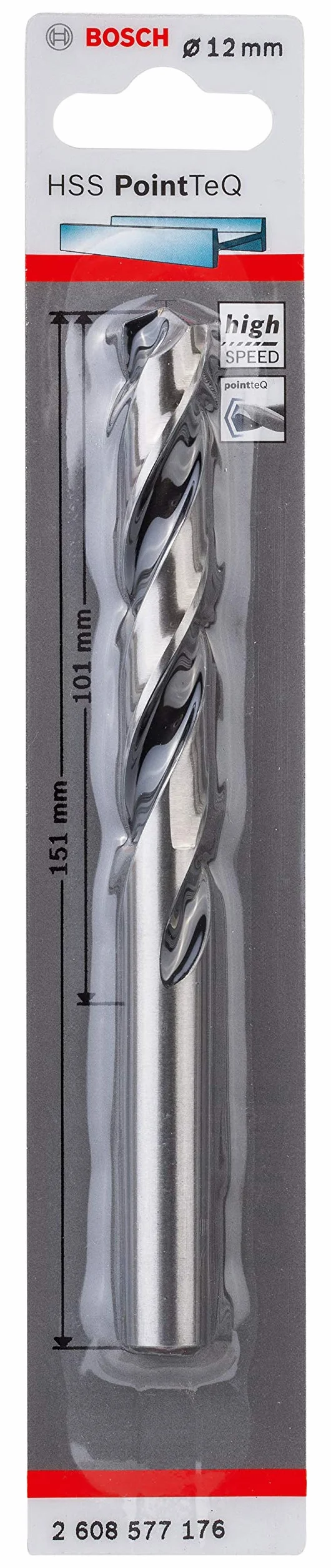 Bosch HSS PointTeQ Punta Elicoidale 12 x 101 x 151 mm Ø 12 mm